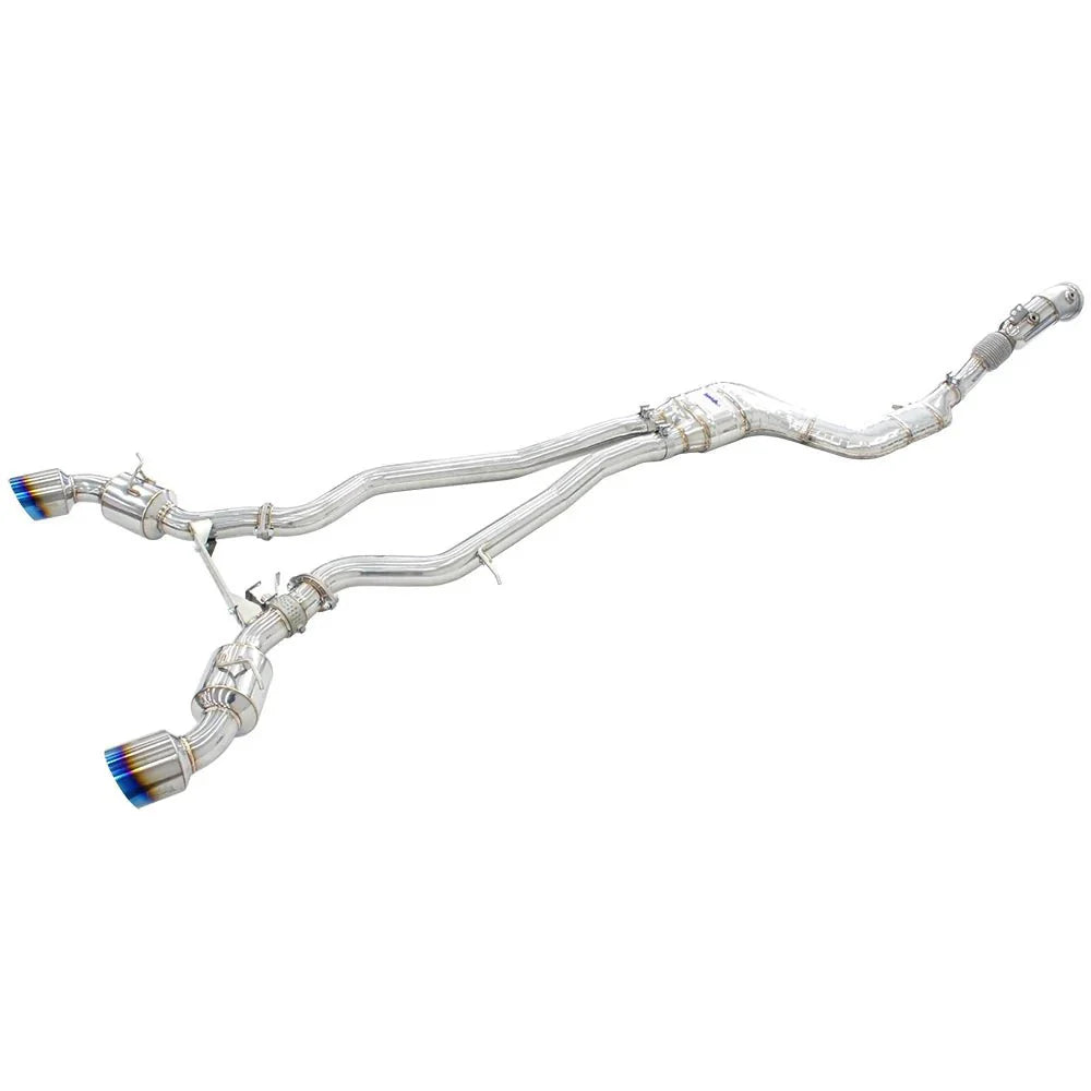 Dual N1 Valved Turbo Back Exhaust w/Catless Down Pipe - Toyota Supra A90 19+ - Nine Motorsport