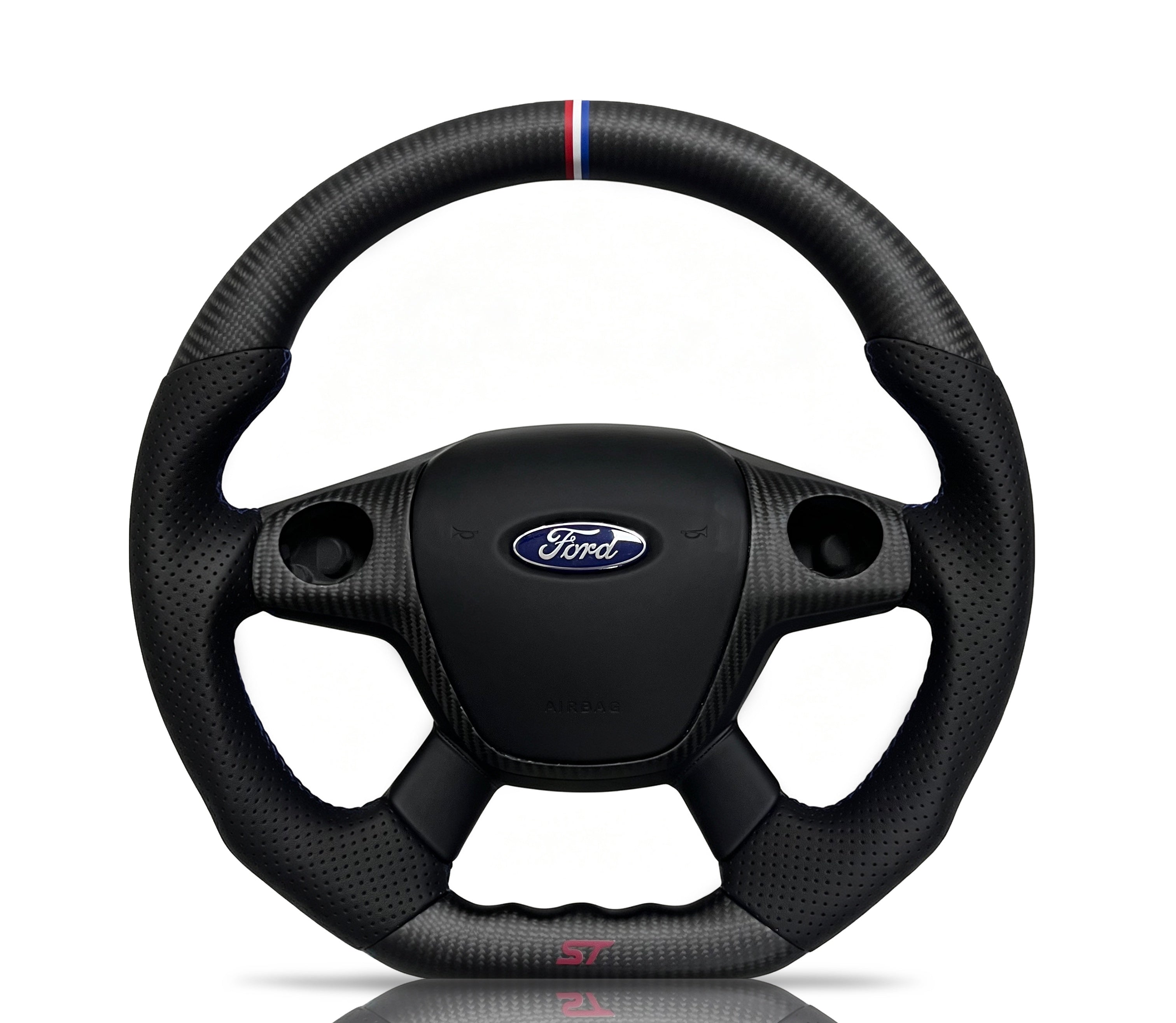 Vero Motorsport Ford Matte Carbon & Perforated Leather Steering Wheel (Design 1)