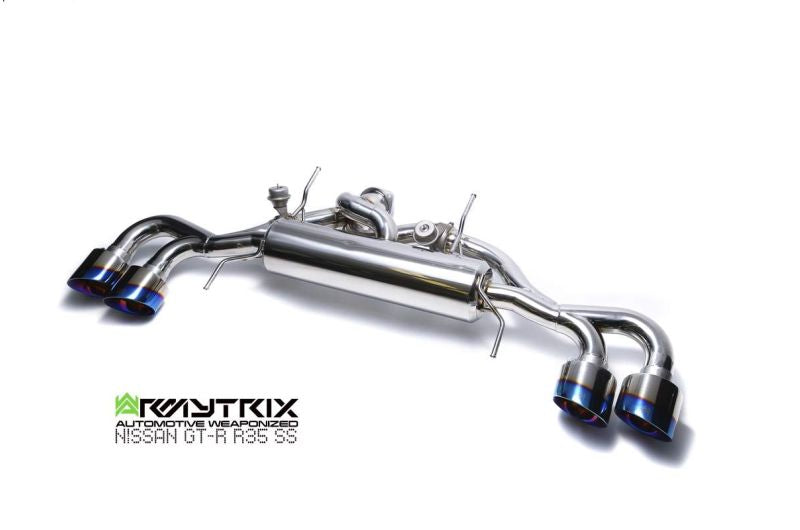 Armytrix Valvetronic 90mm Stainless Steel Exhaust System with Race Y-Pipe & Quad Chrome Tips Nissan GT-R R35
