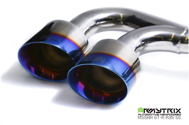 Armytrix Valvetronic 90mm Stainless Steel Exhaust System with Race Y-Pipe & Quad Chrome Tips Nissan GT-R R35