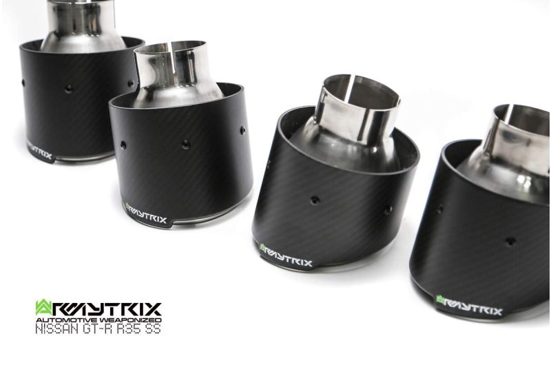 Armytrix Valvetronic 90mm Stainless Steel Exhaust System with Race Y-Pipe & Quad Chrome Tips Nissan GT-R R35