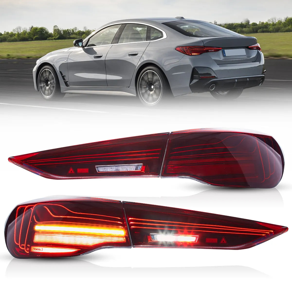 LED Tail Lights CSL Style For 2021-2024 BMW 4-Series M4 G22/G23/G26/G82/G83