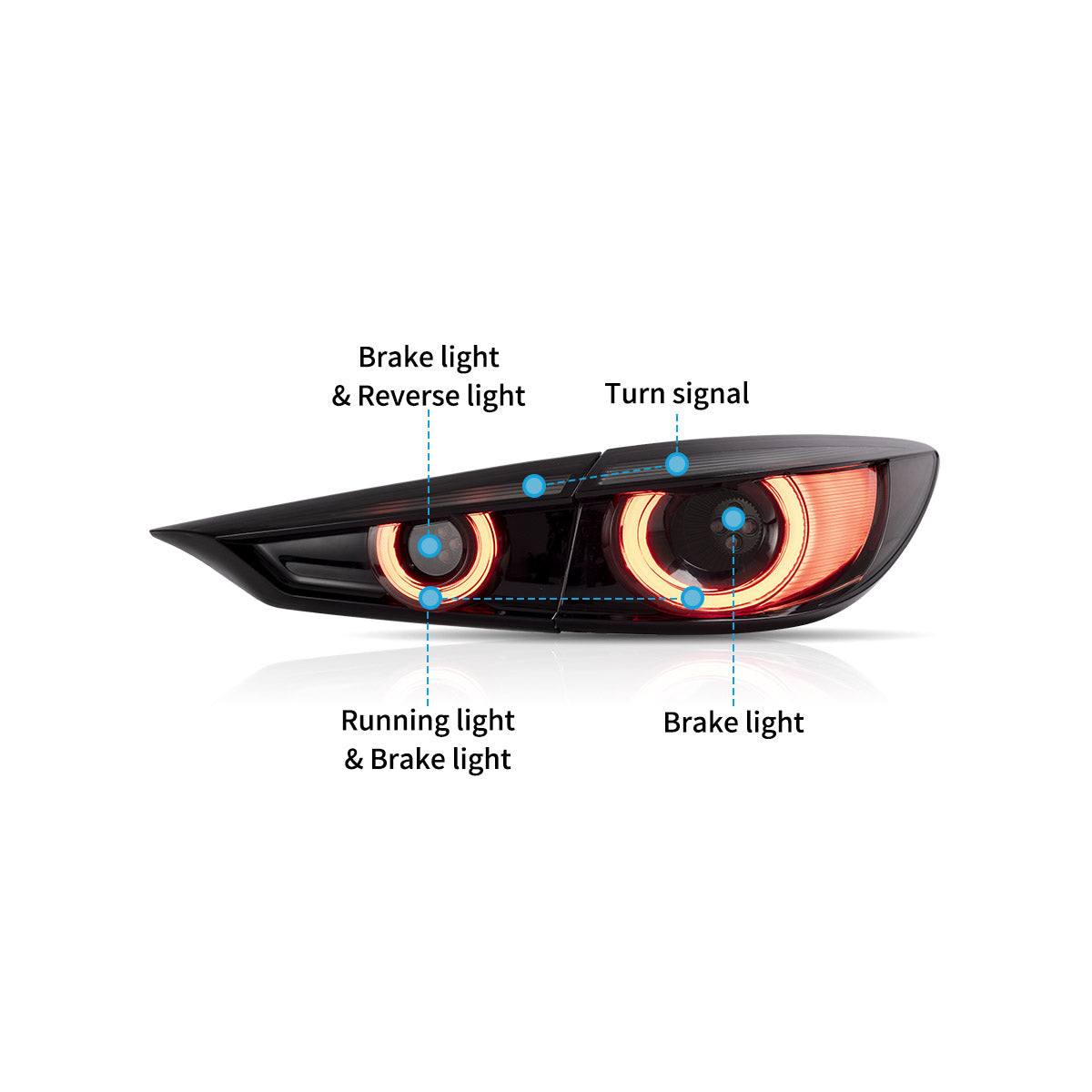 Full LED Tail Lights For 2014-2018 Mazda 3 Axela Sedan