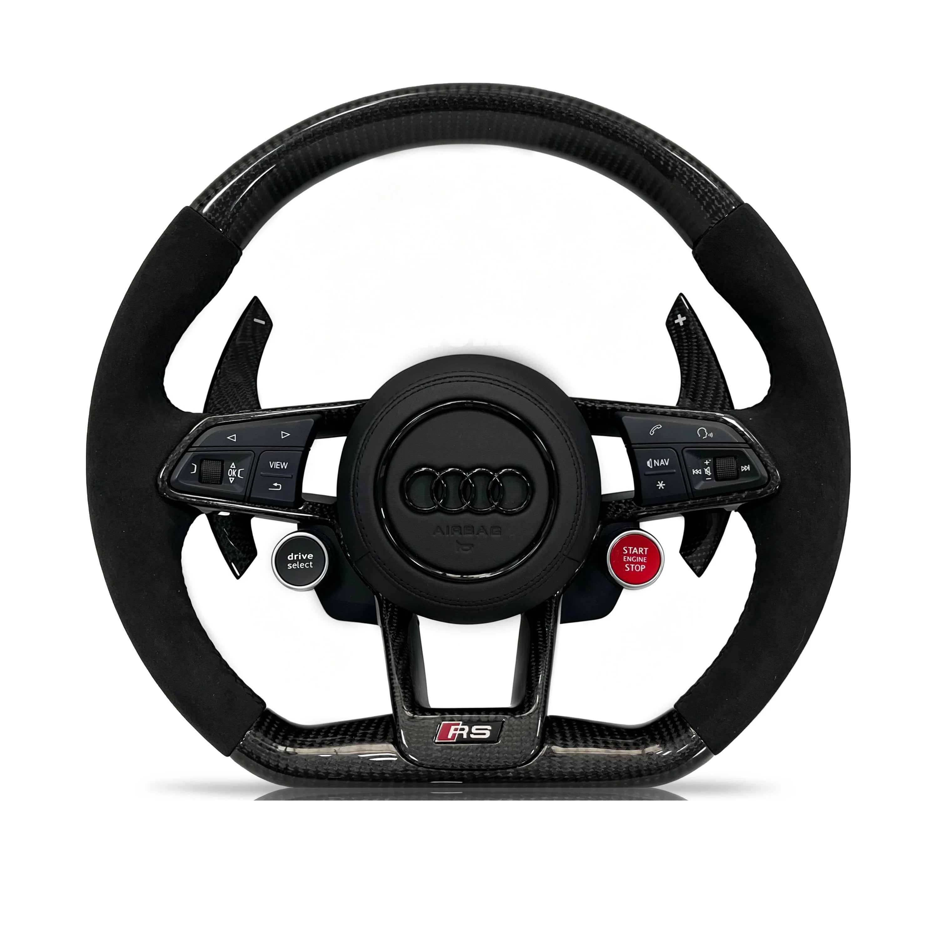 Steering wheel on a clean white background