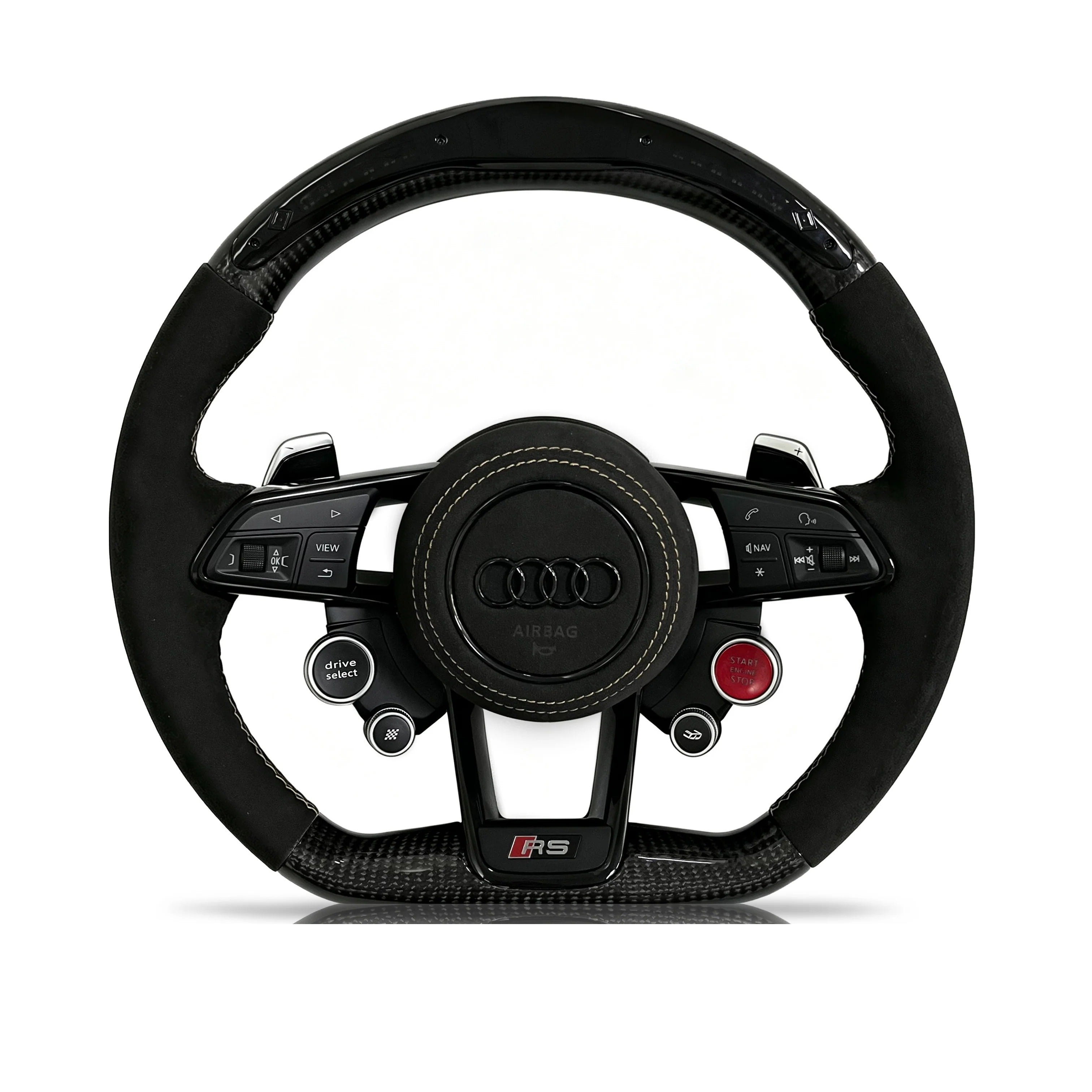Steering wheel on a clean white background