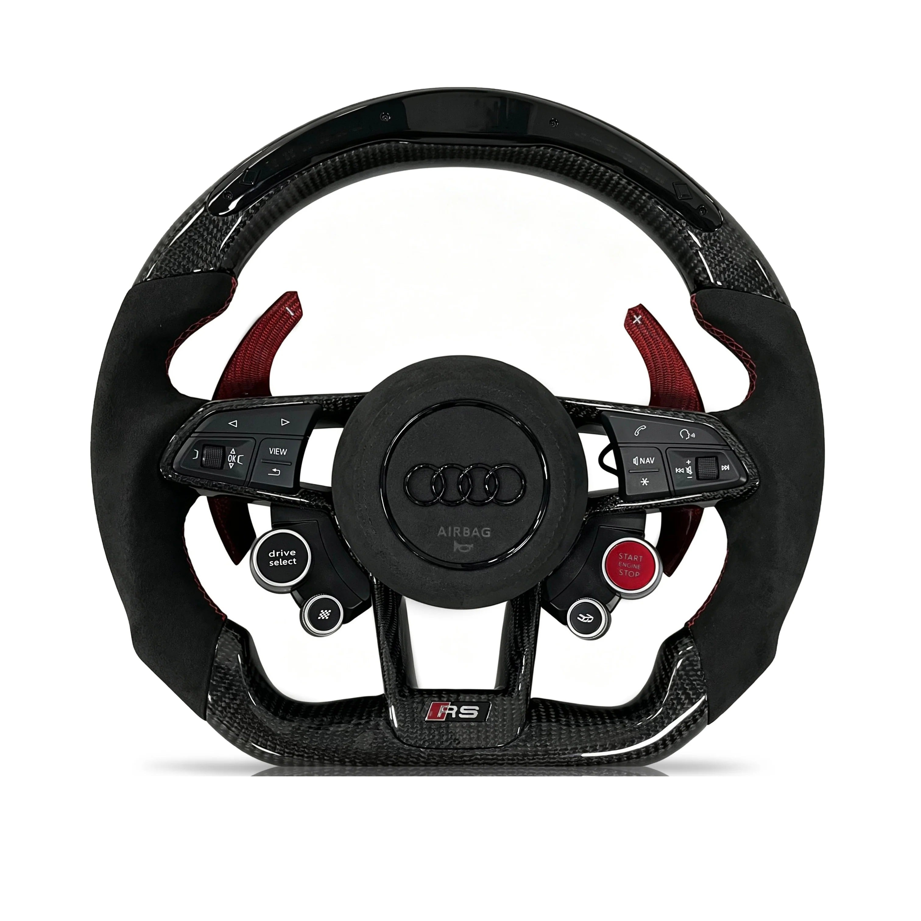Steering wheel on a clean white background