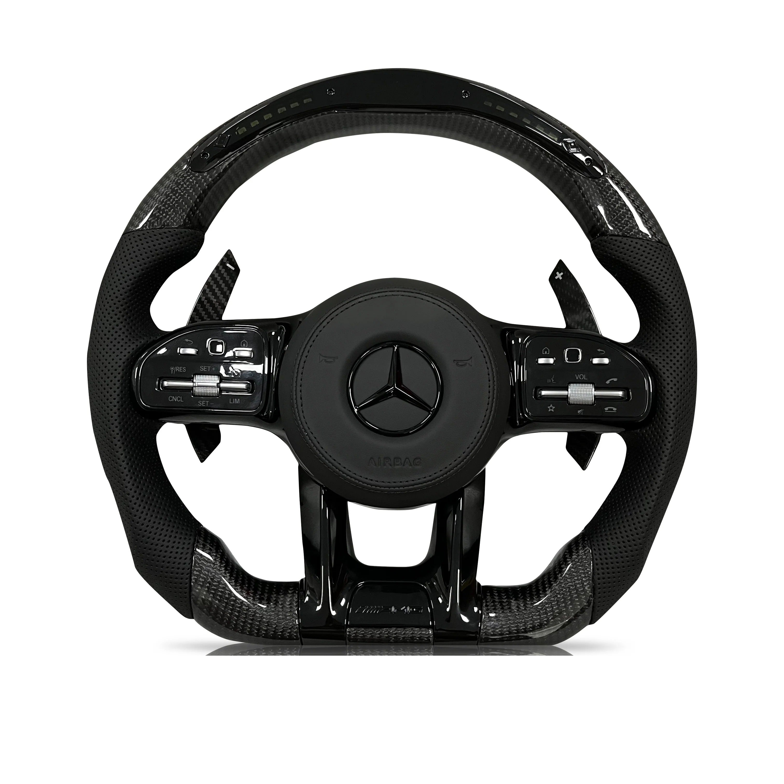 Steering wheel on a clean white background