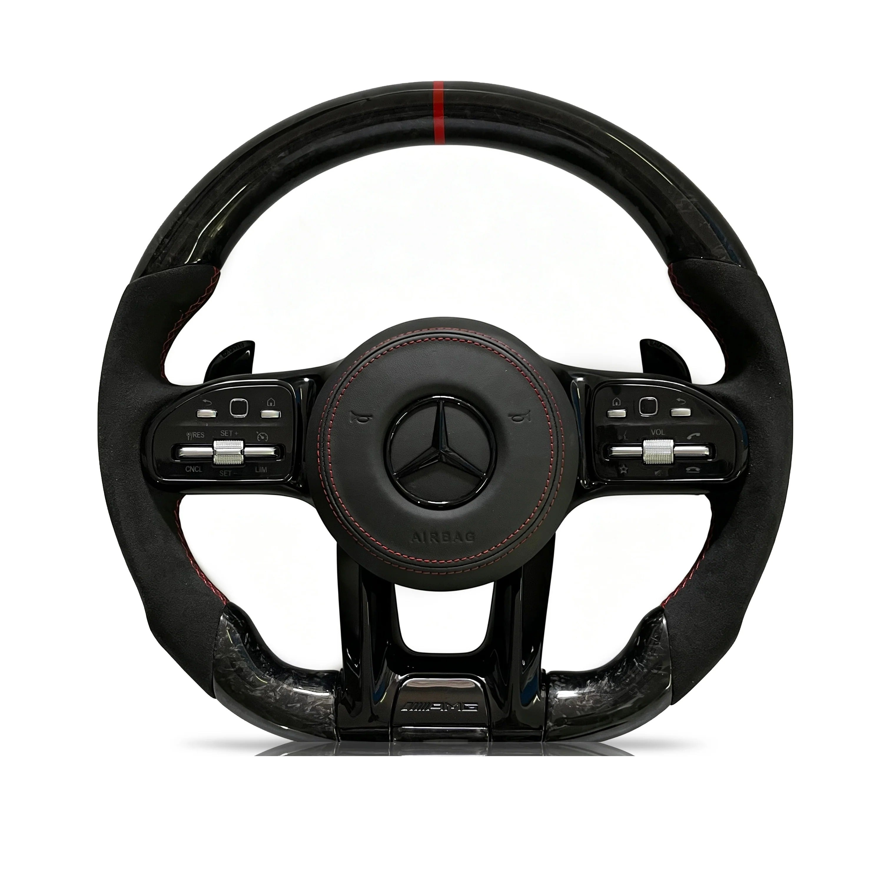 Steering wheel on a clean white background