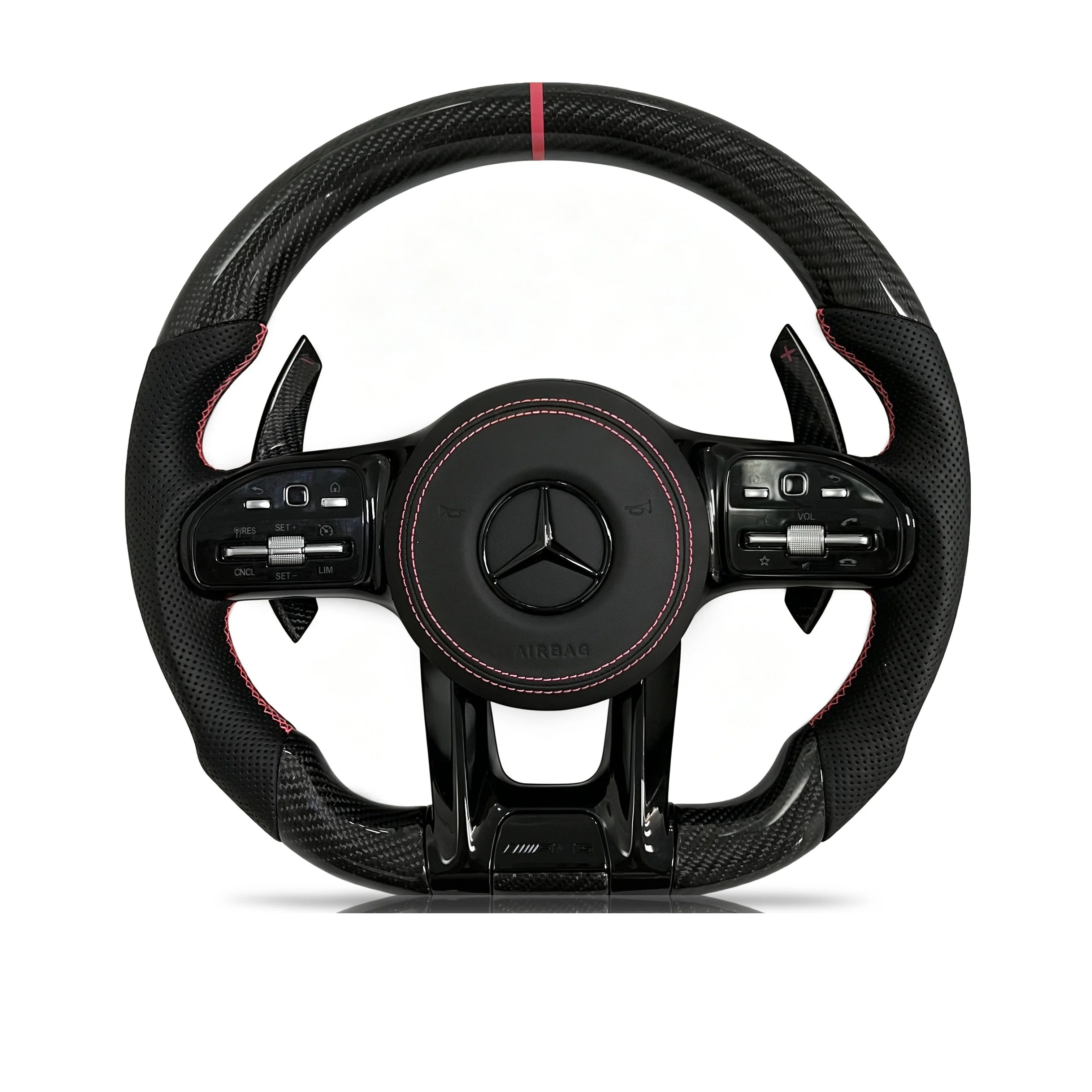 Steering wheel on a clean white background