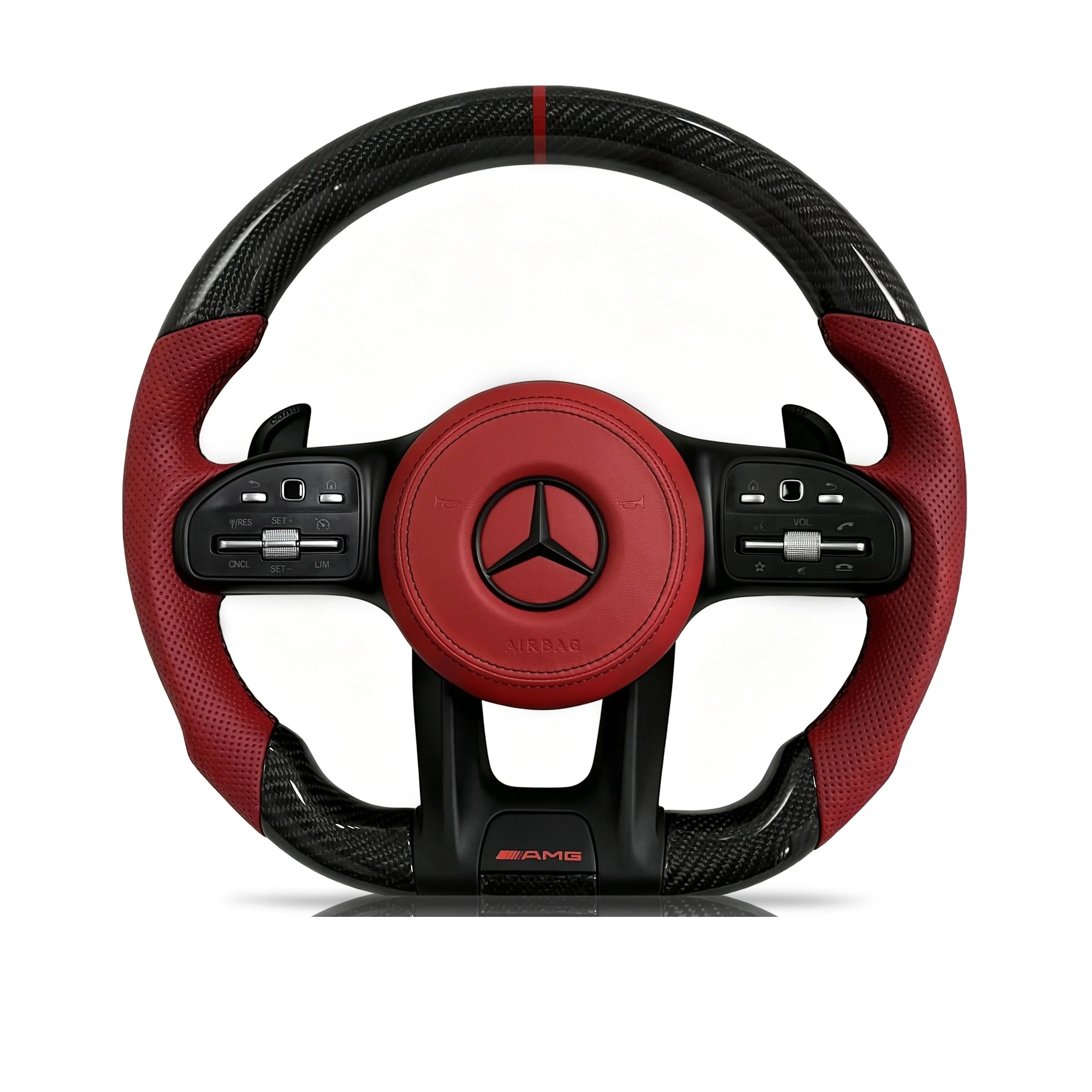 Steering wheel on a clean white background