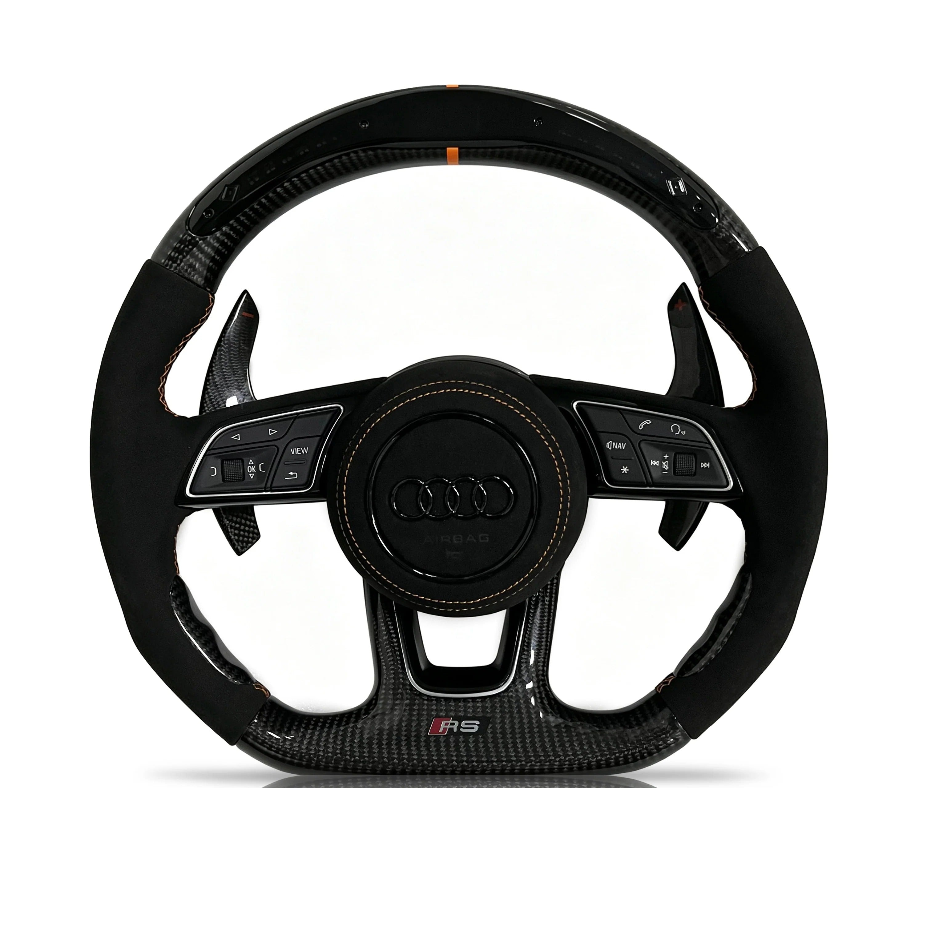 Steering wheel on a clean white background