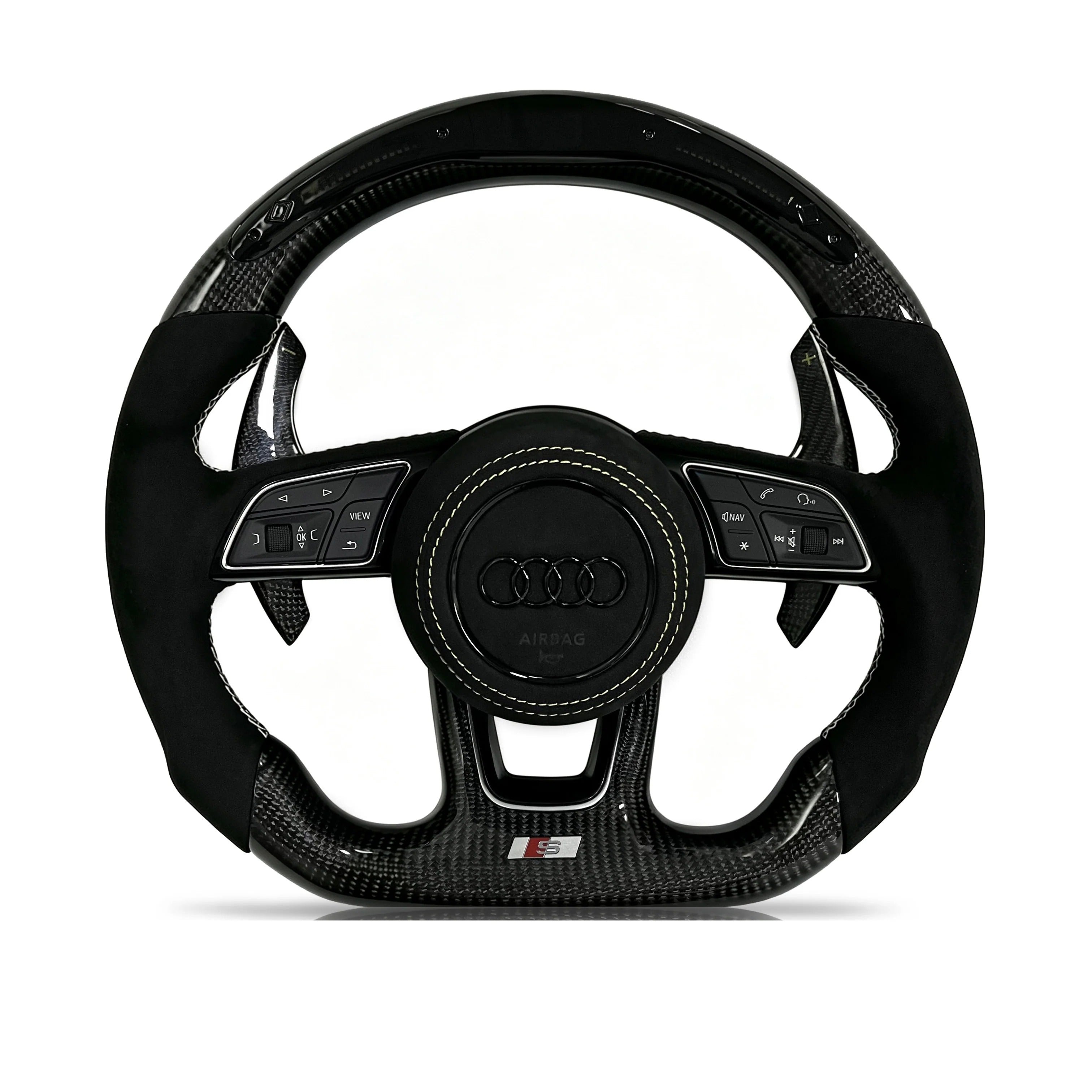 Steering wheel on a clean white background