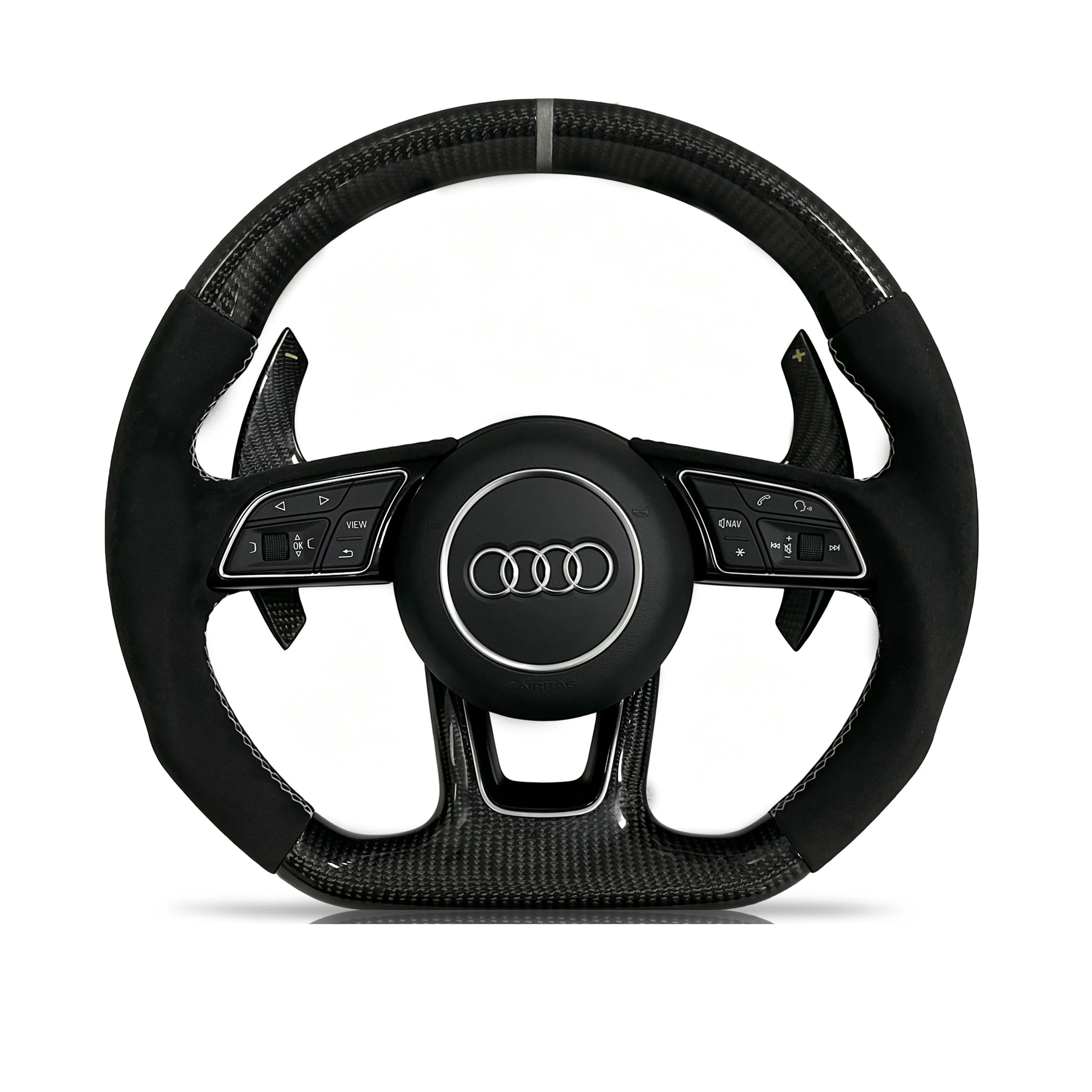Steering wheel on a clean white background