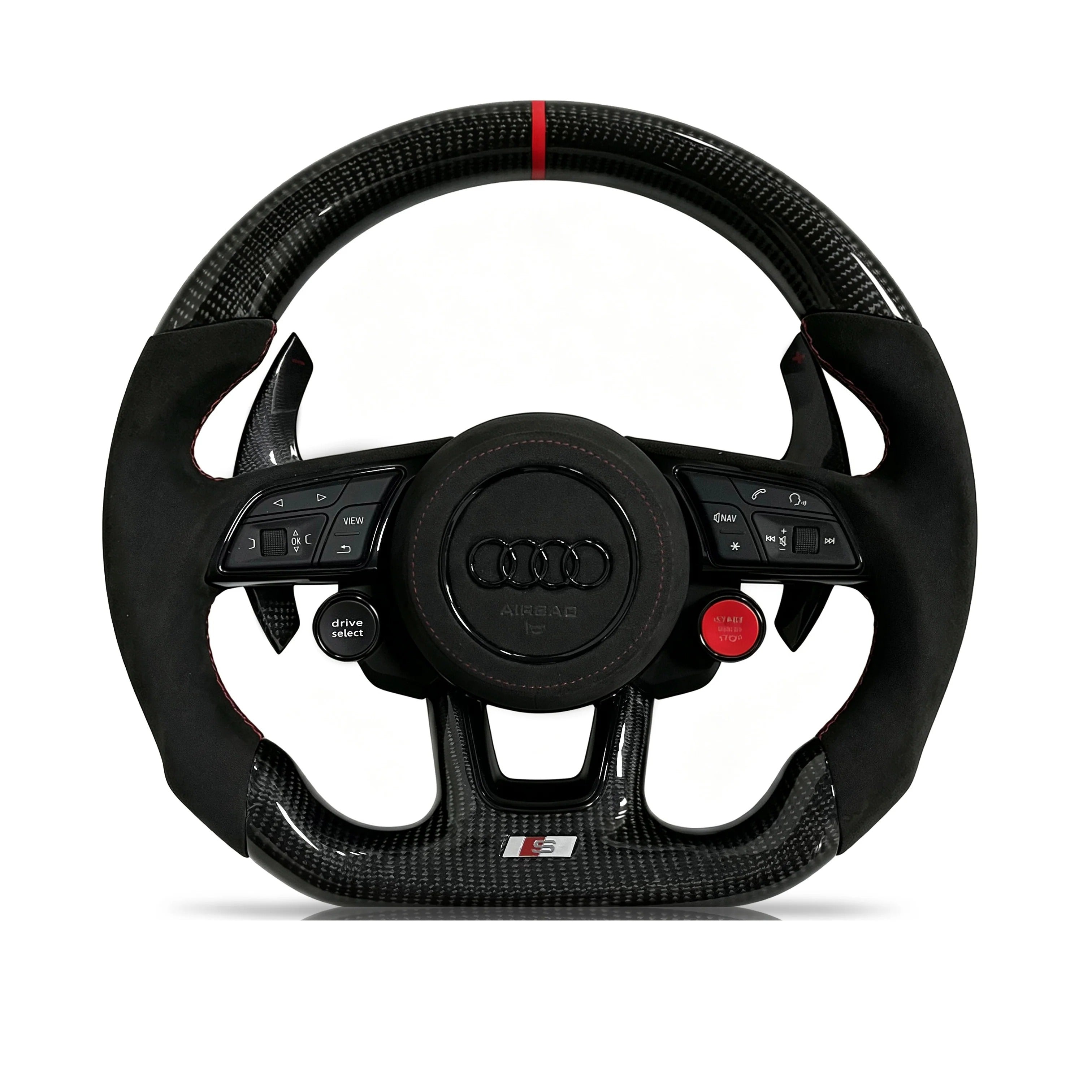 Steering wheel on a clean white background