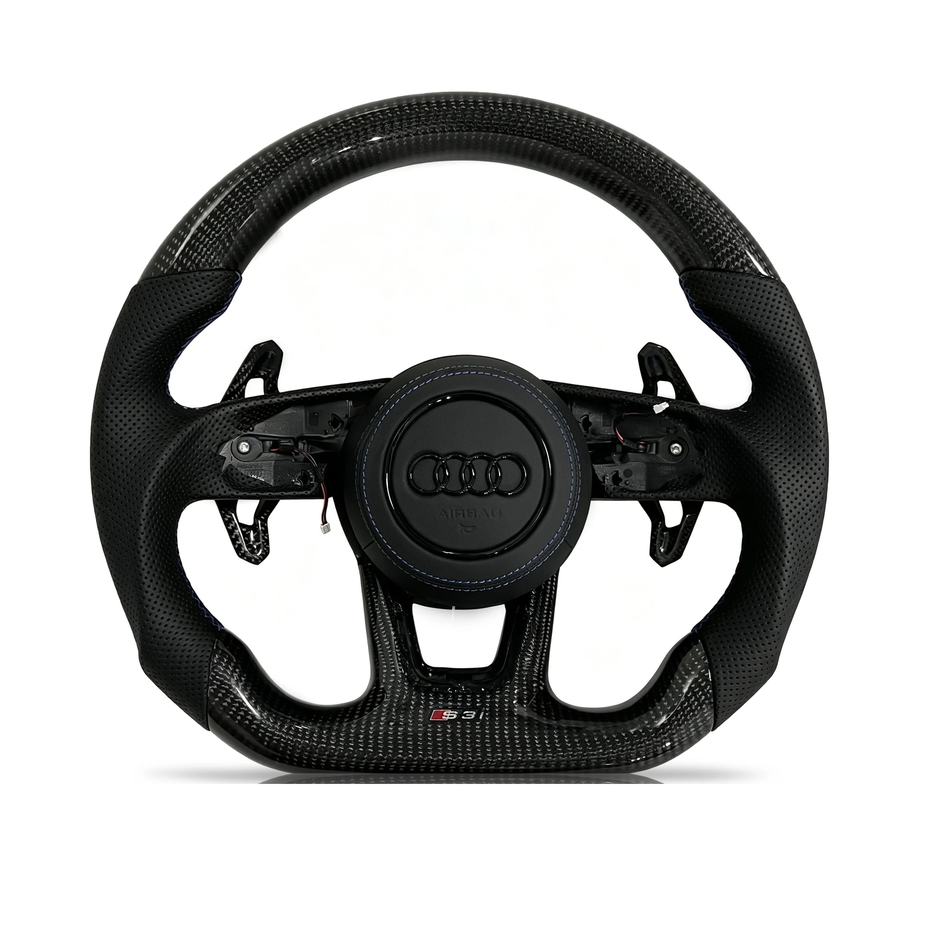 Steering wheel on a clean white background