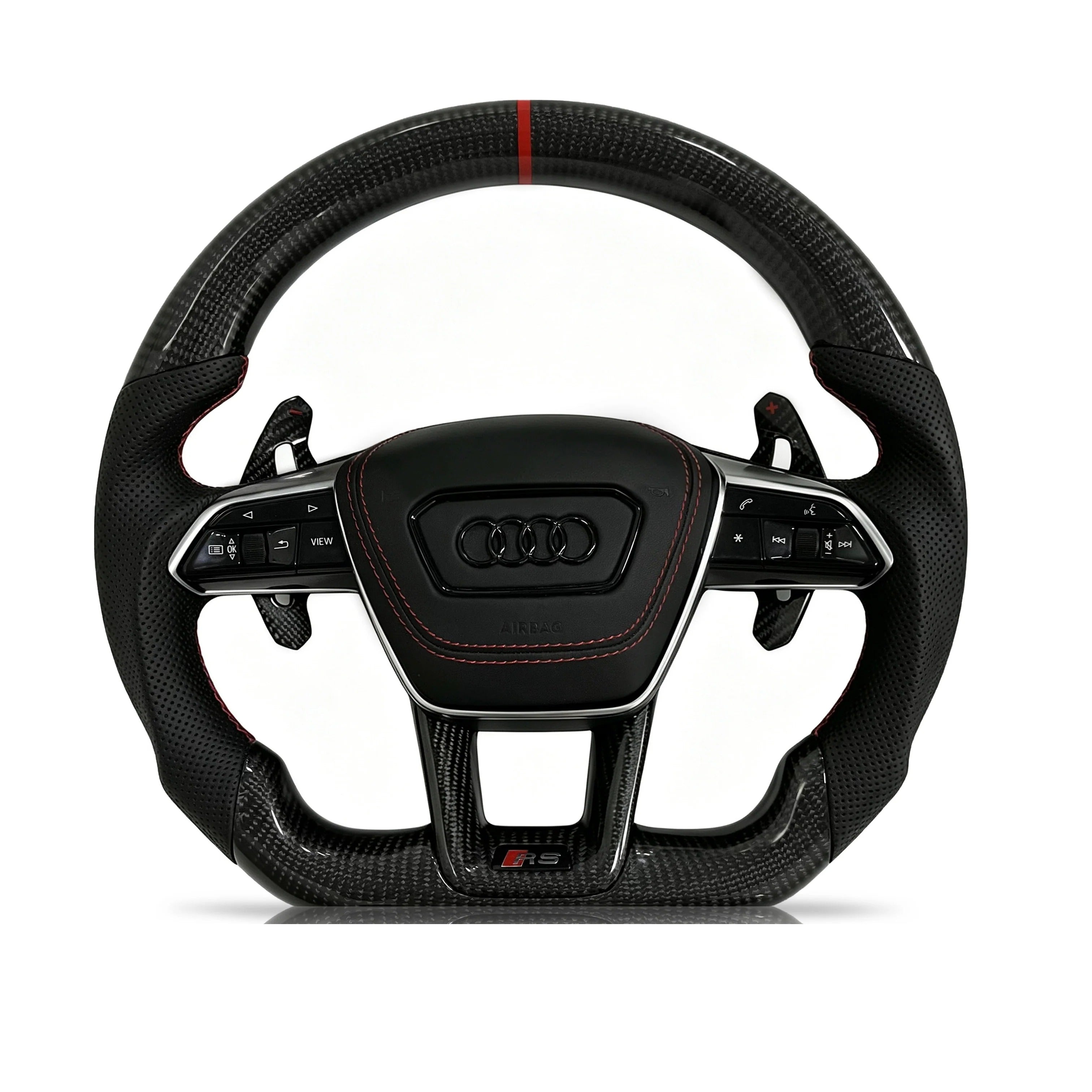 Steering wheel on a clean white background