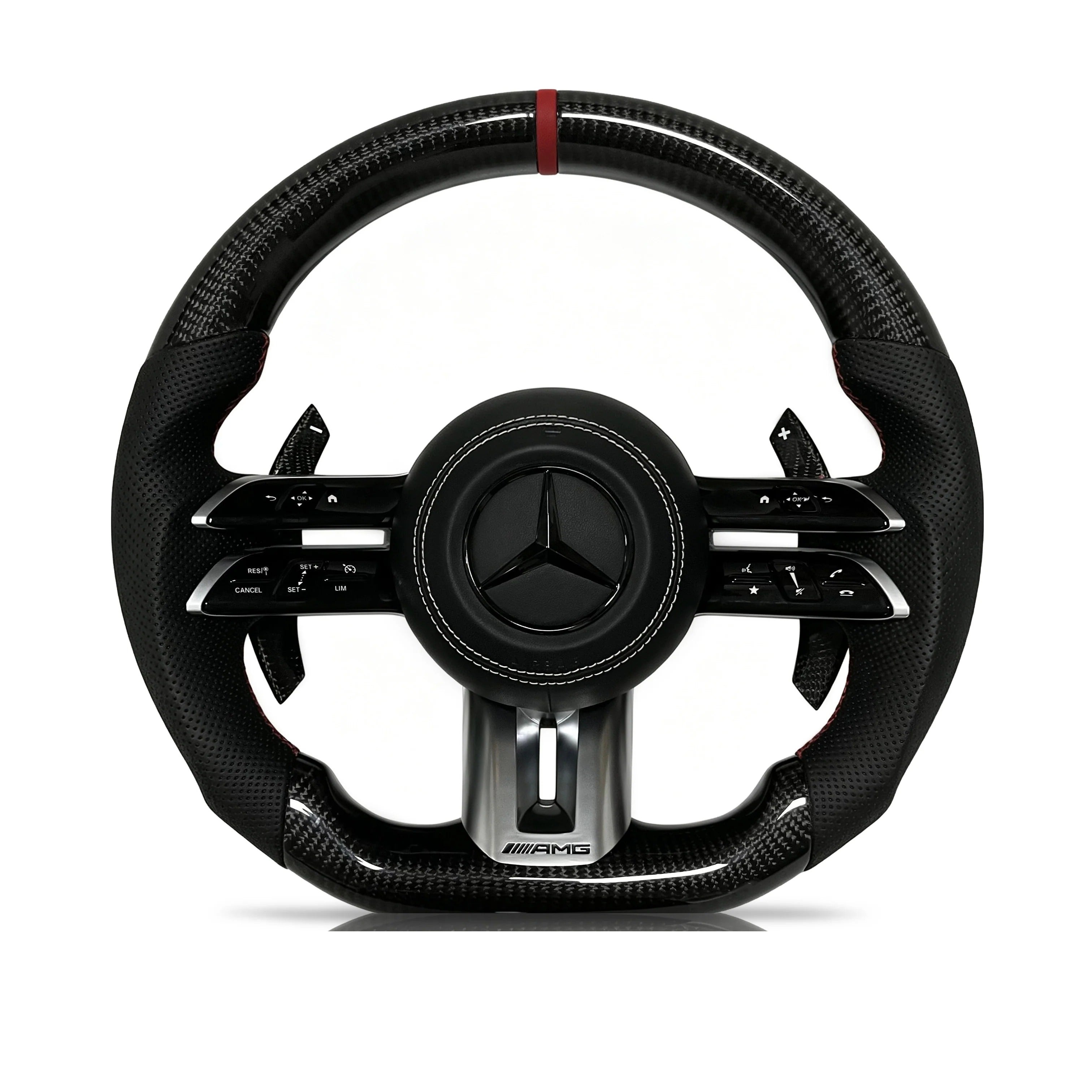 Steering wheel on a clean white background