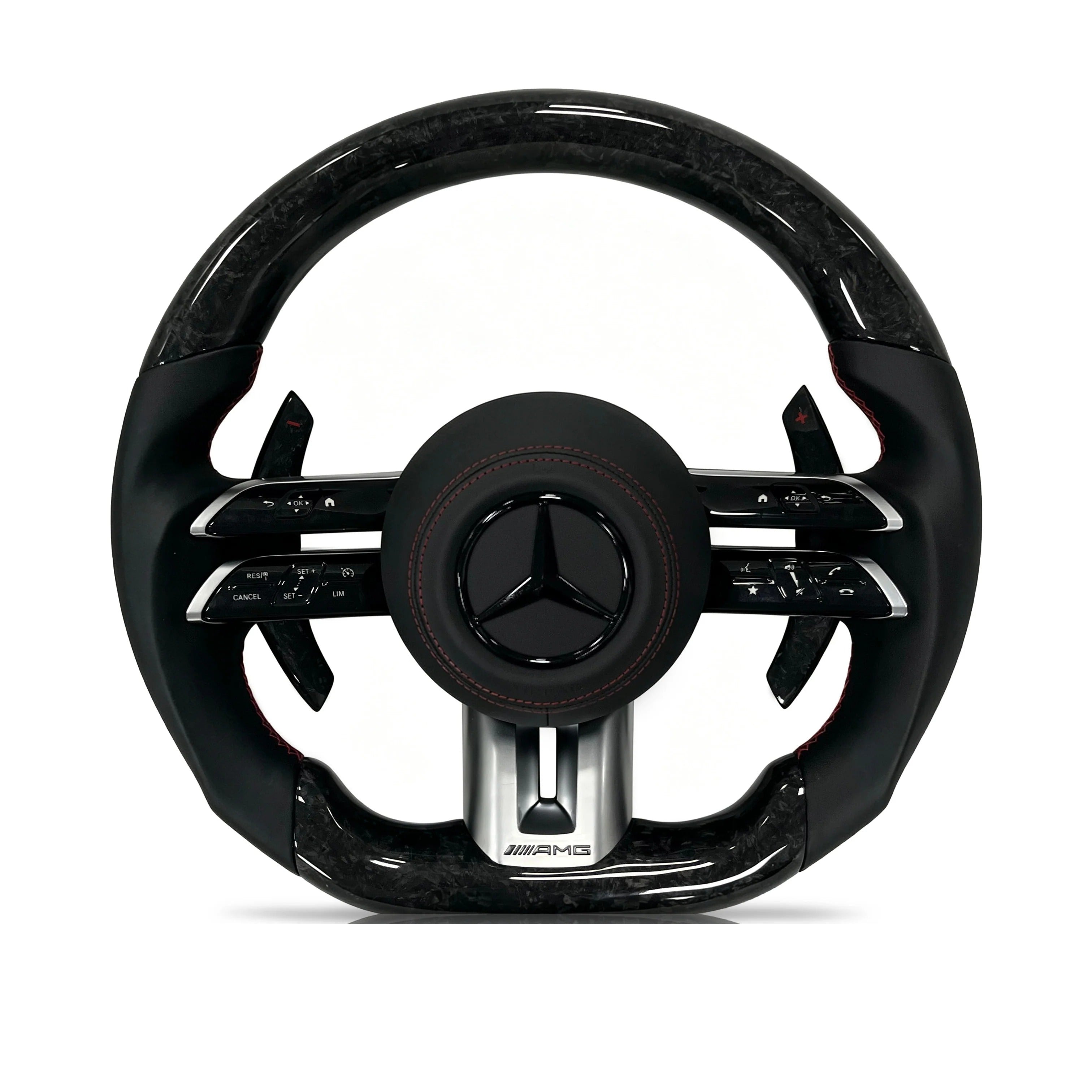 Steering wheel on a clean white background