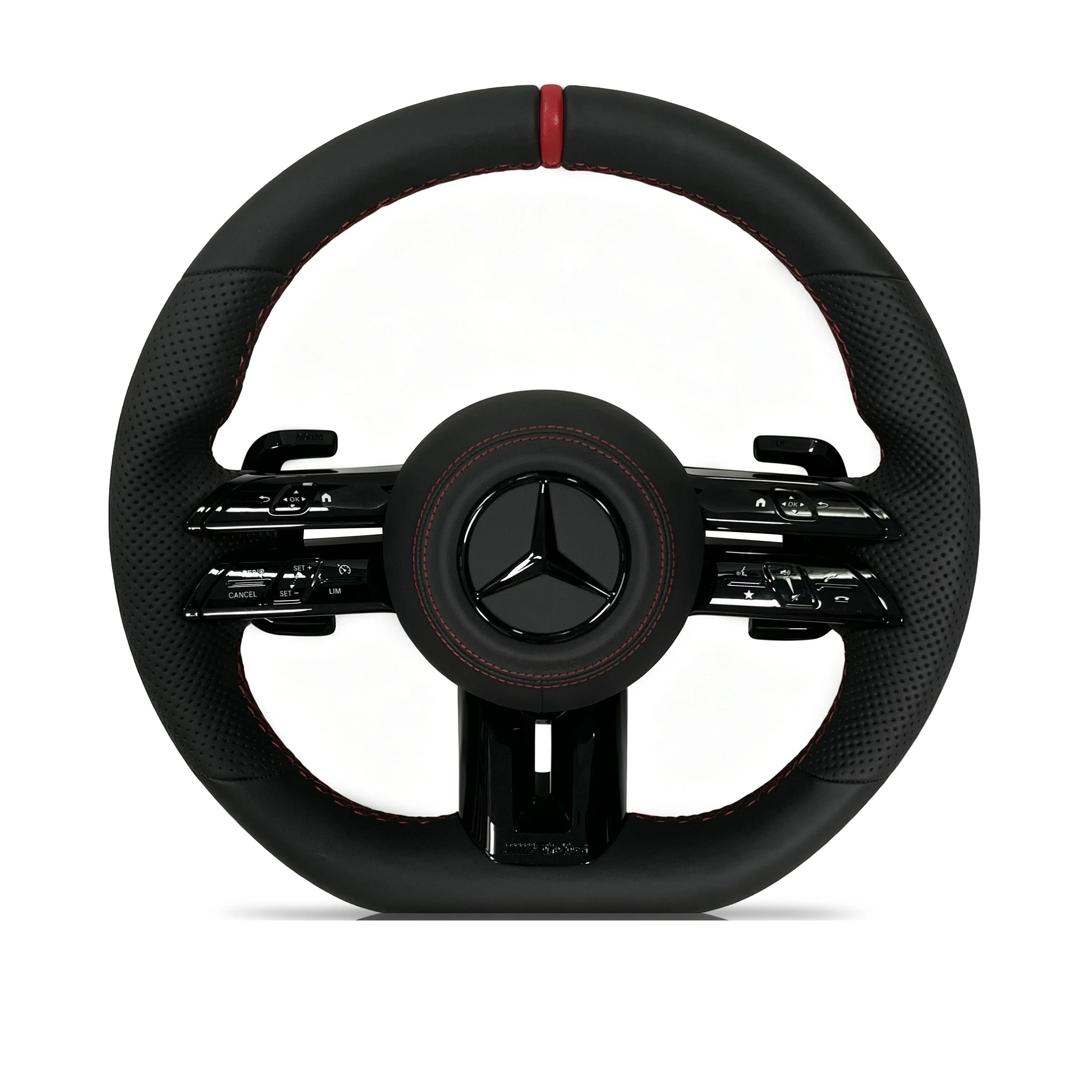 Steering wheel on a clean white background