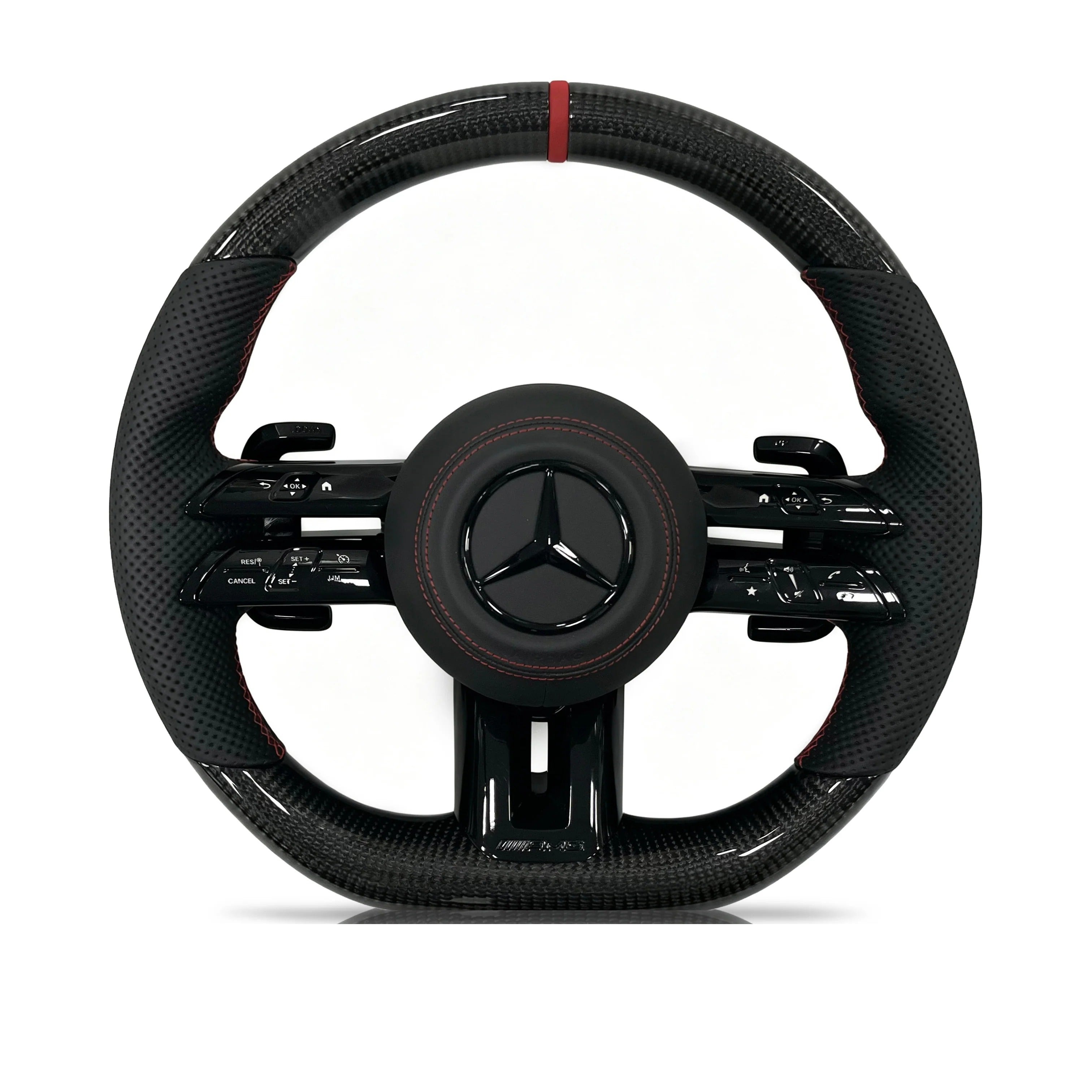 Steering wheel on a clean white background