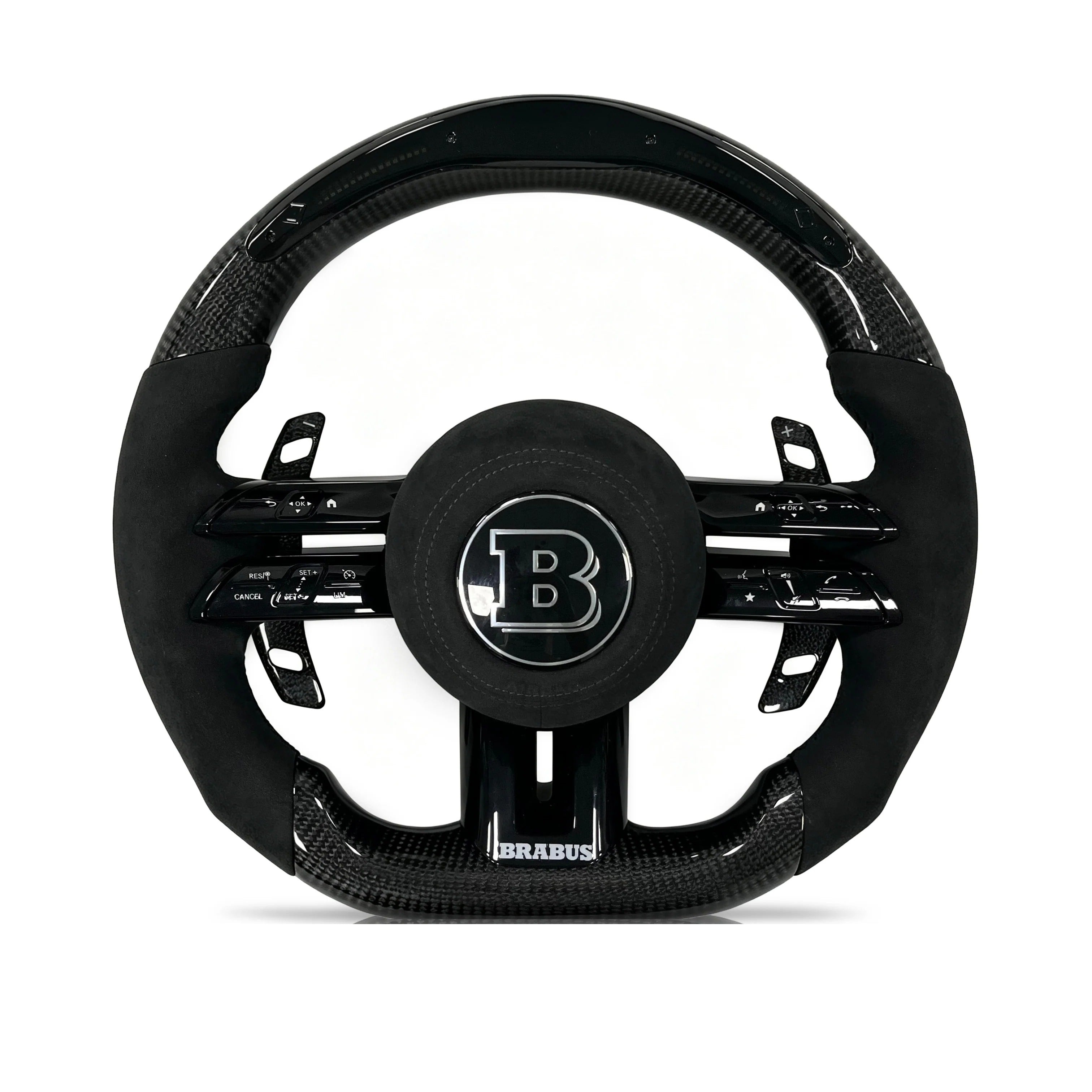 Steering wheel on a clean white background