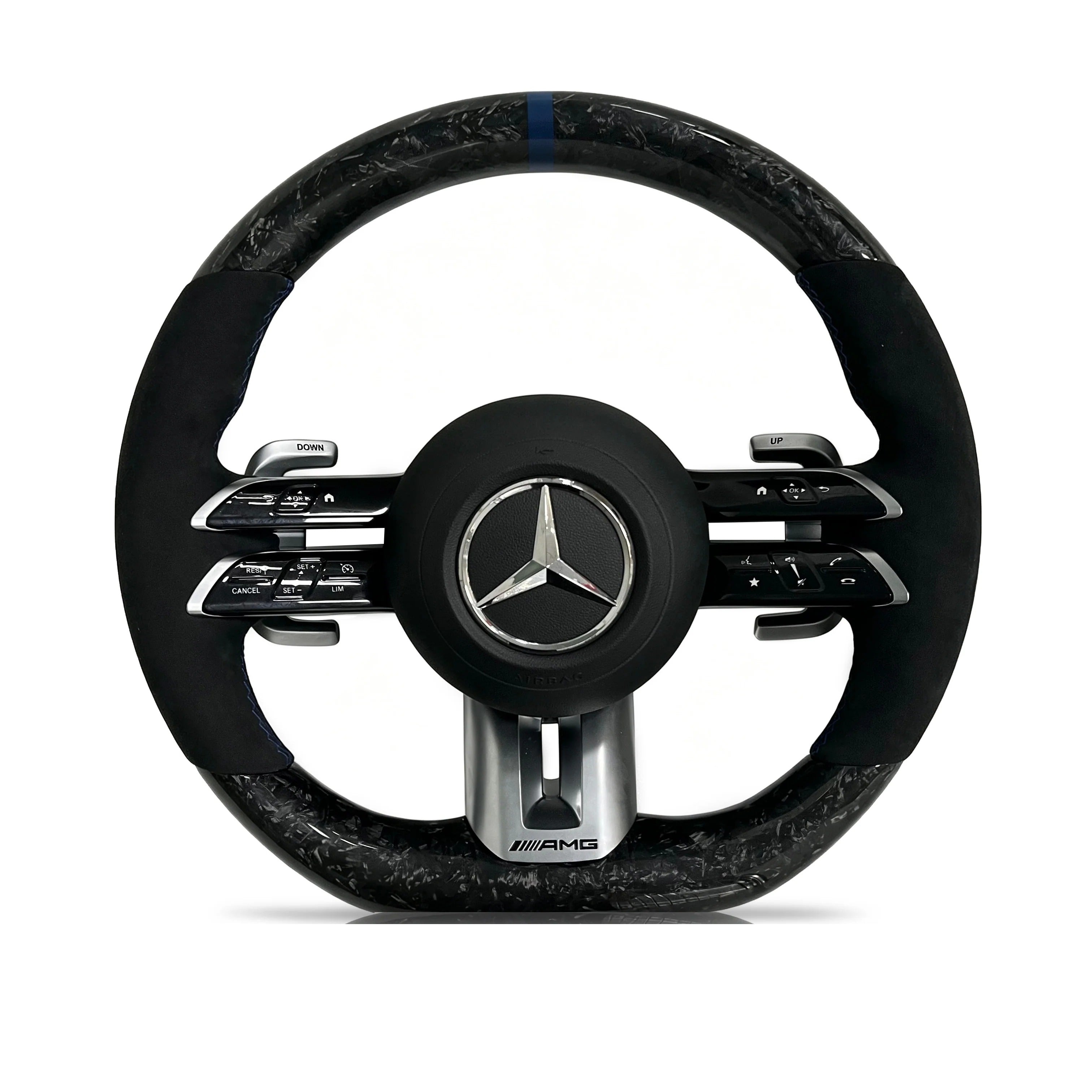 Steering wheel on a clean white background