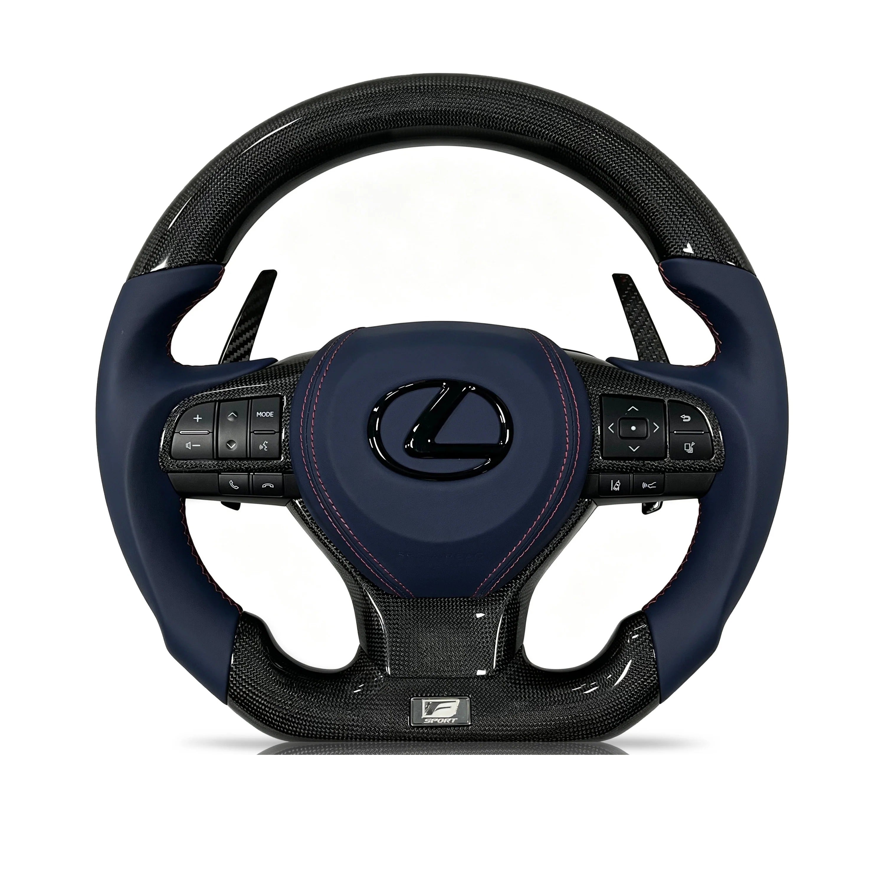 Steering wheel on a clean white background