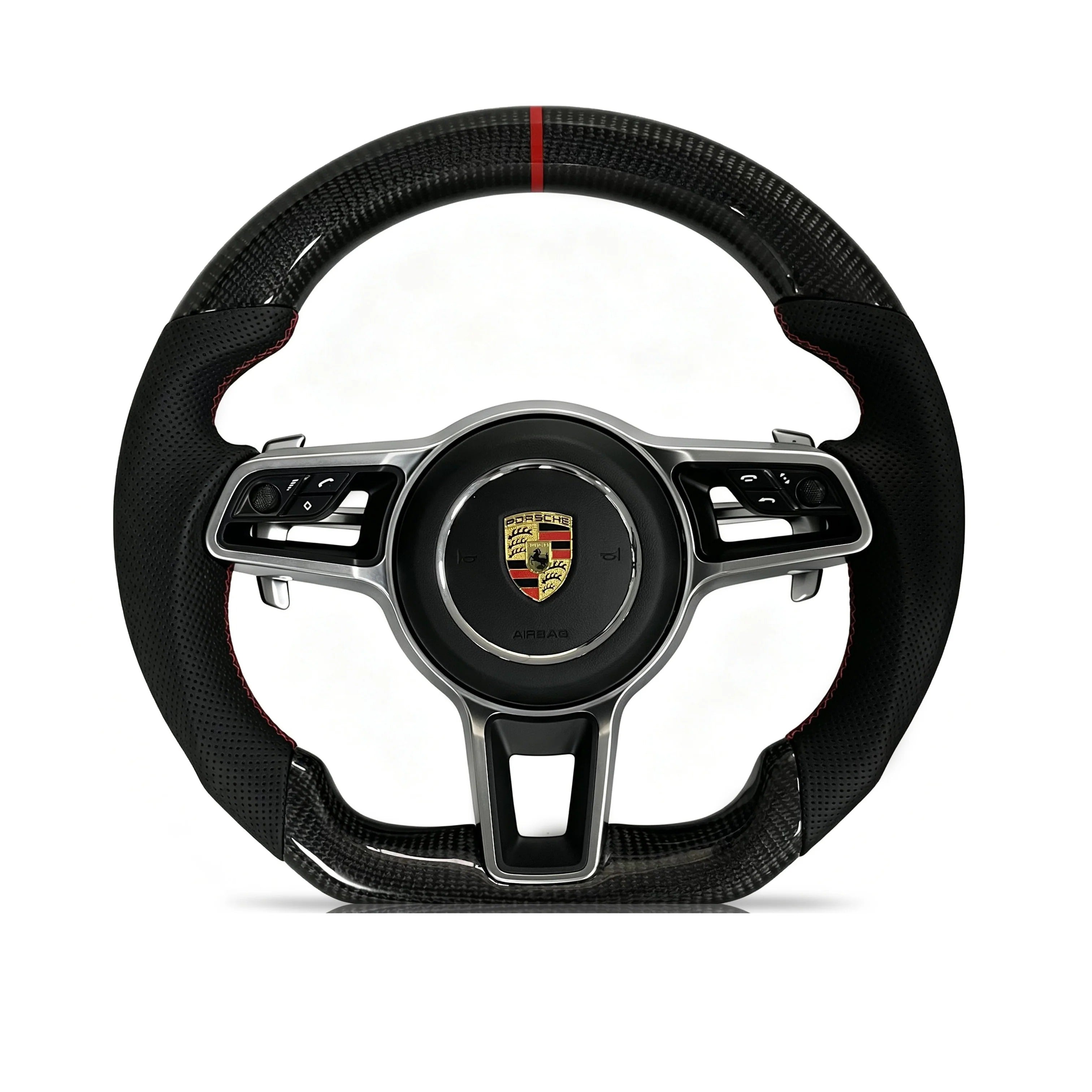 Steering wheel on a clean white background