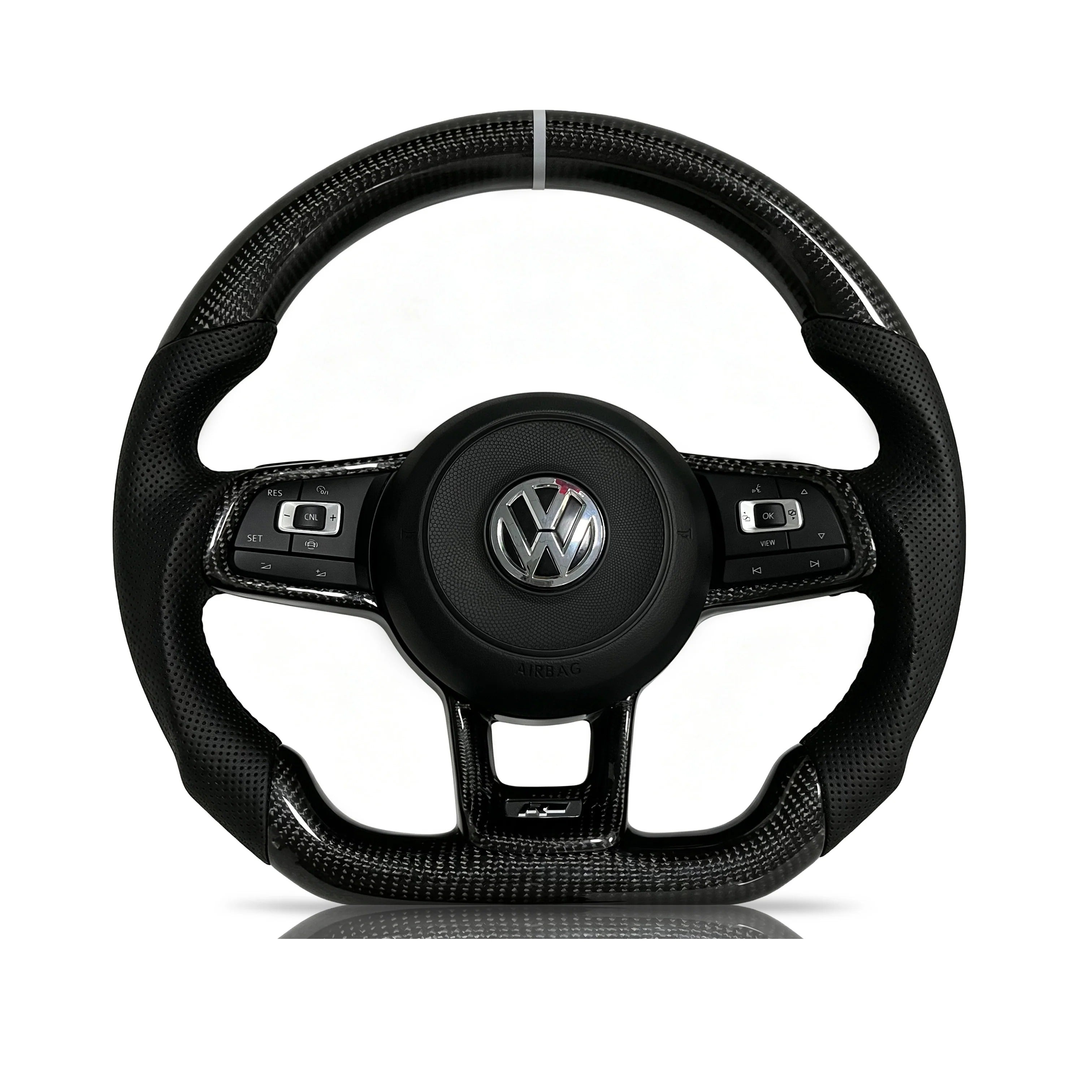 Steering wheel on a clean white background