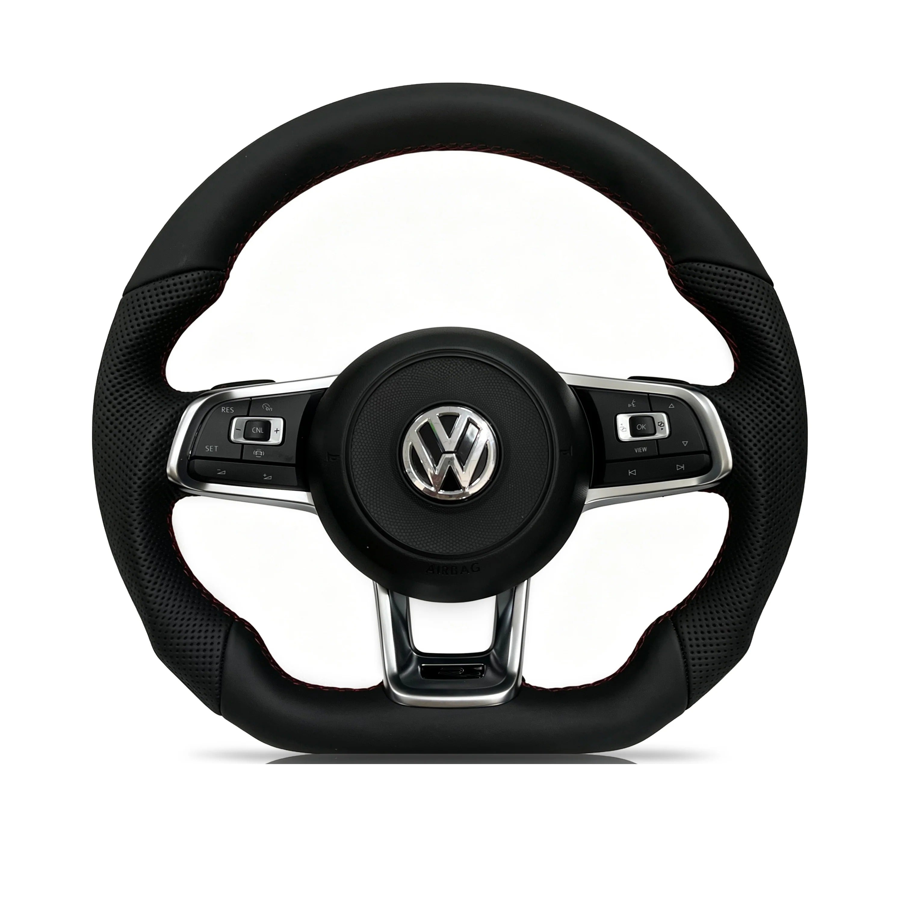 Steering wheel on a clean white background