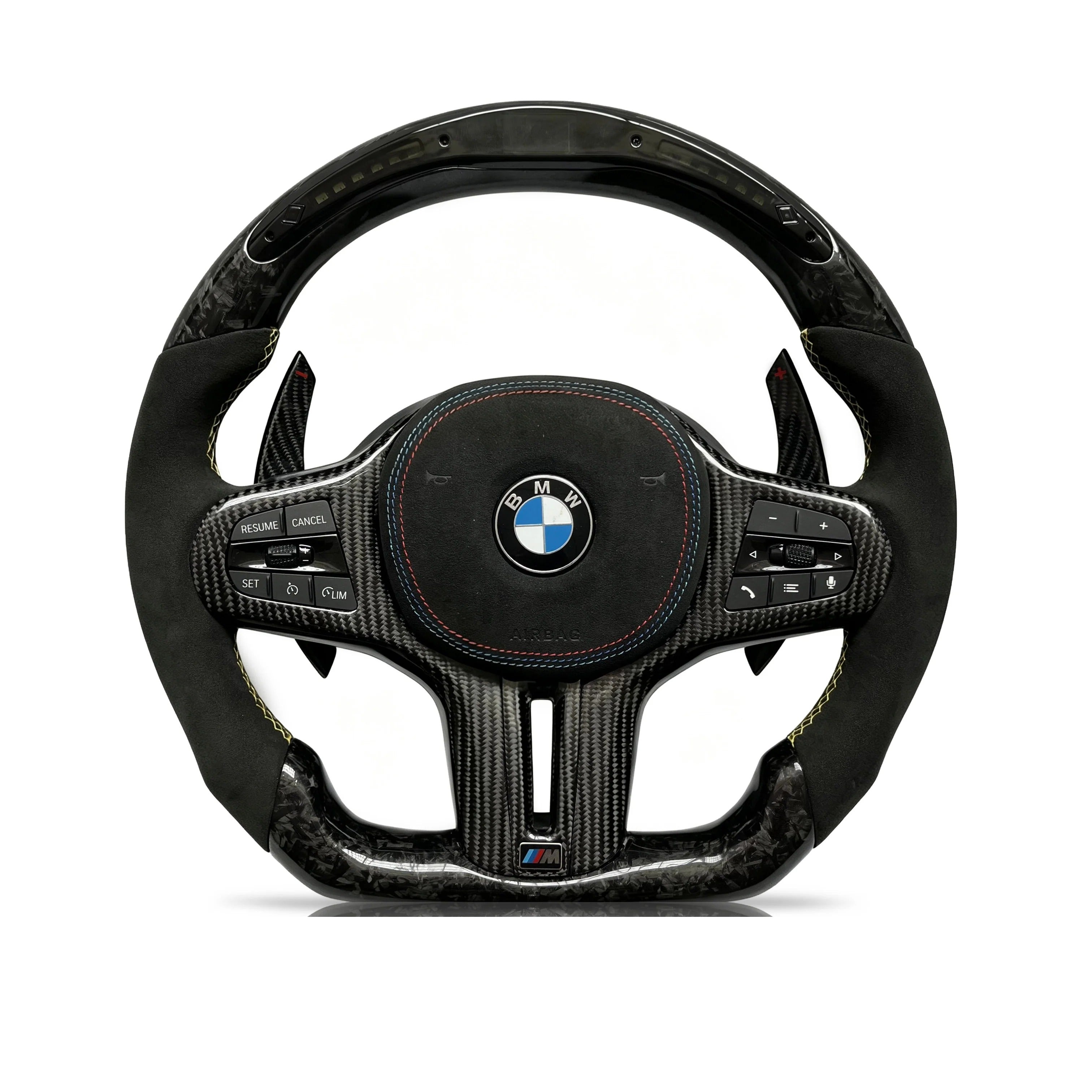Steering wheel on a clean white background