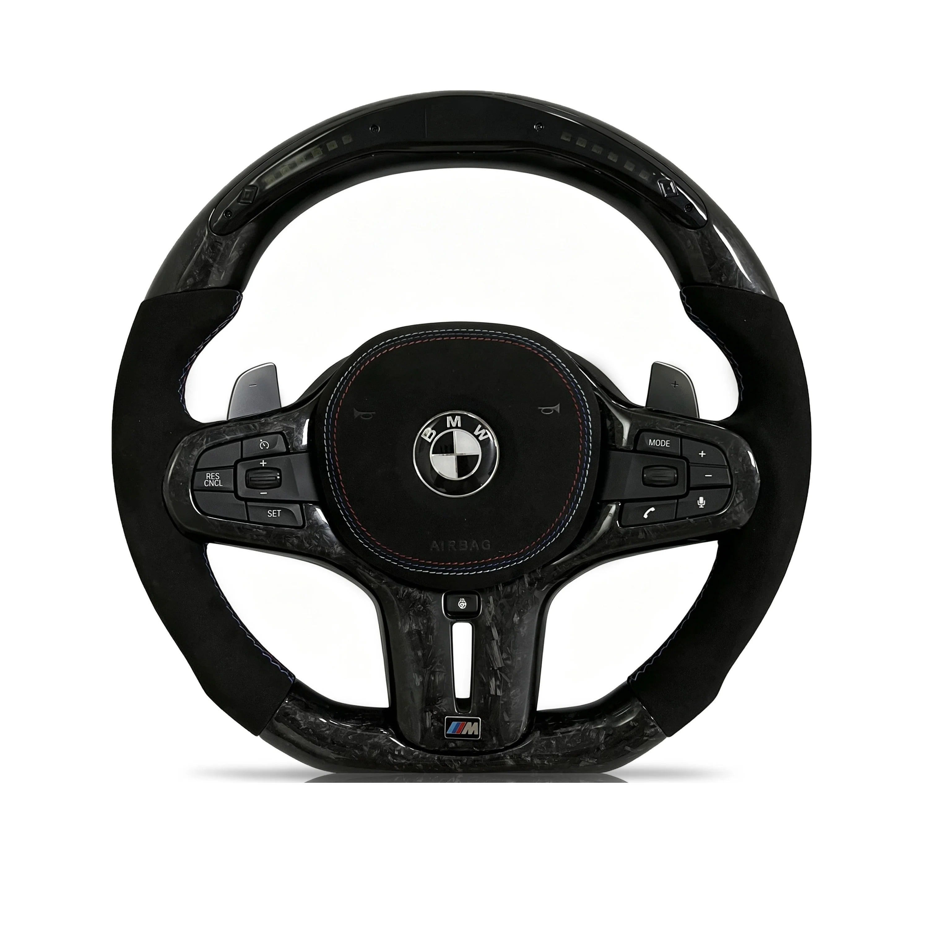 Steering wheel on a clean white background