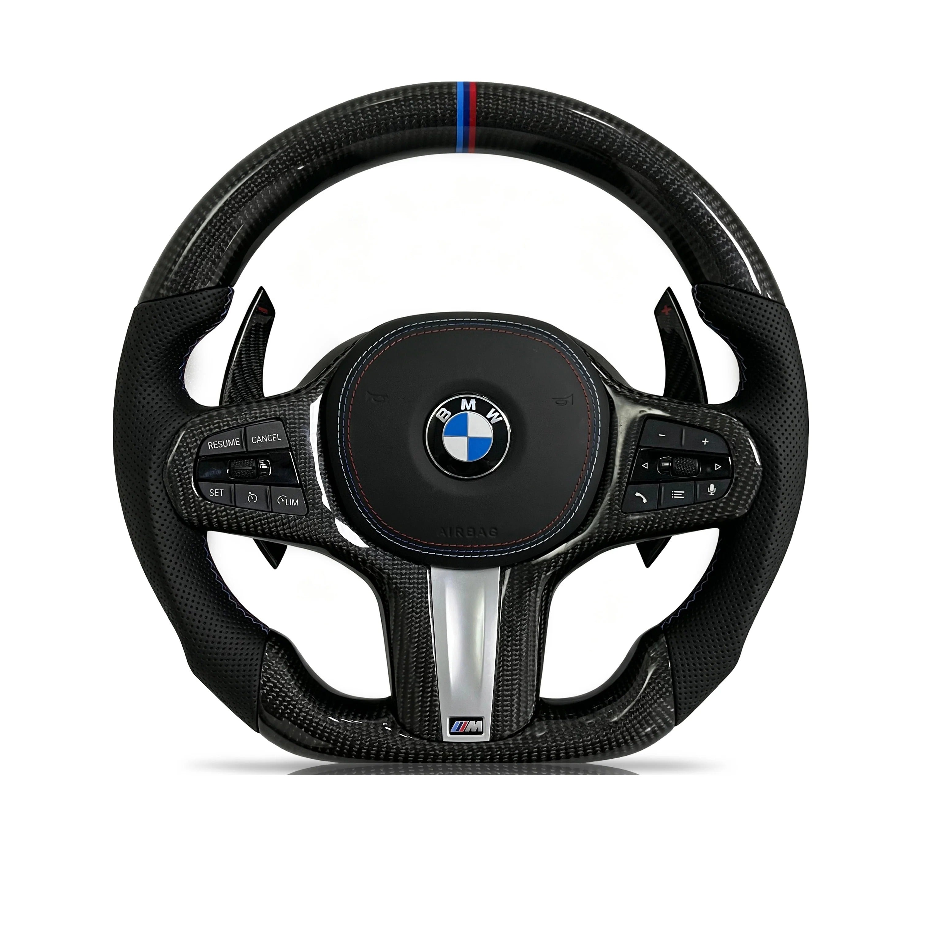 Steering wheel on a clean white background