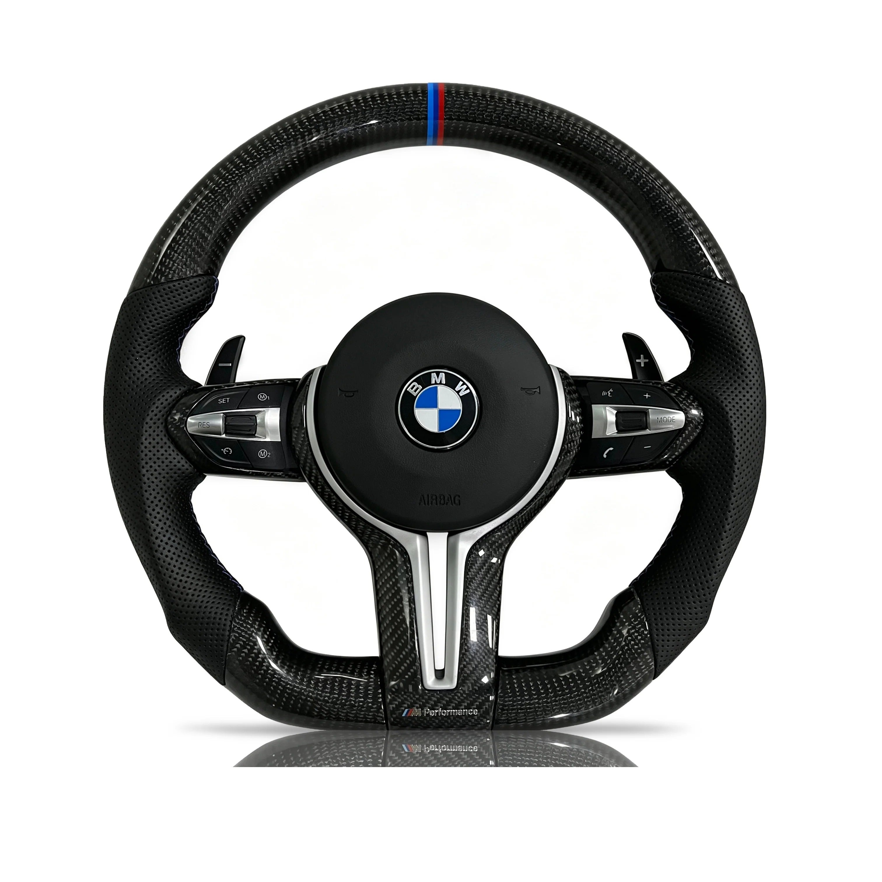 Steering wheel on a clean white background