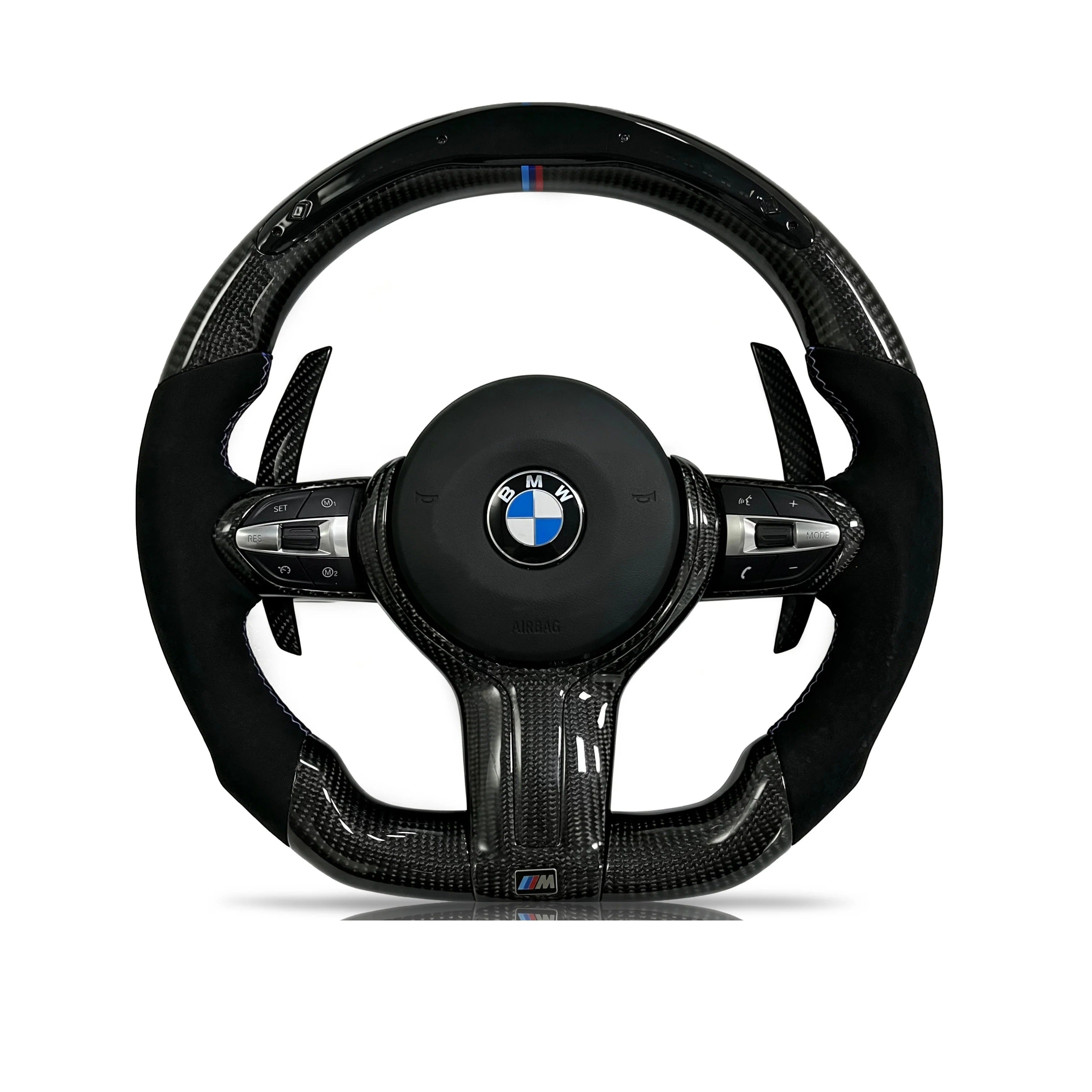 Steering wheel on a clean white background