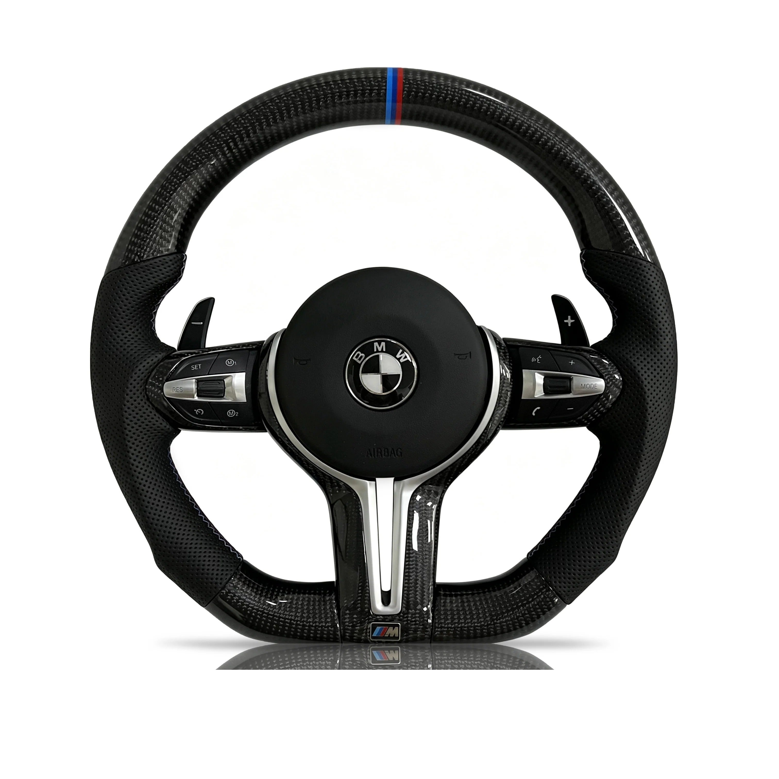 Steering wheel on a clean white background