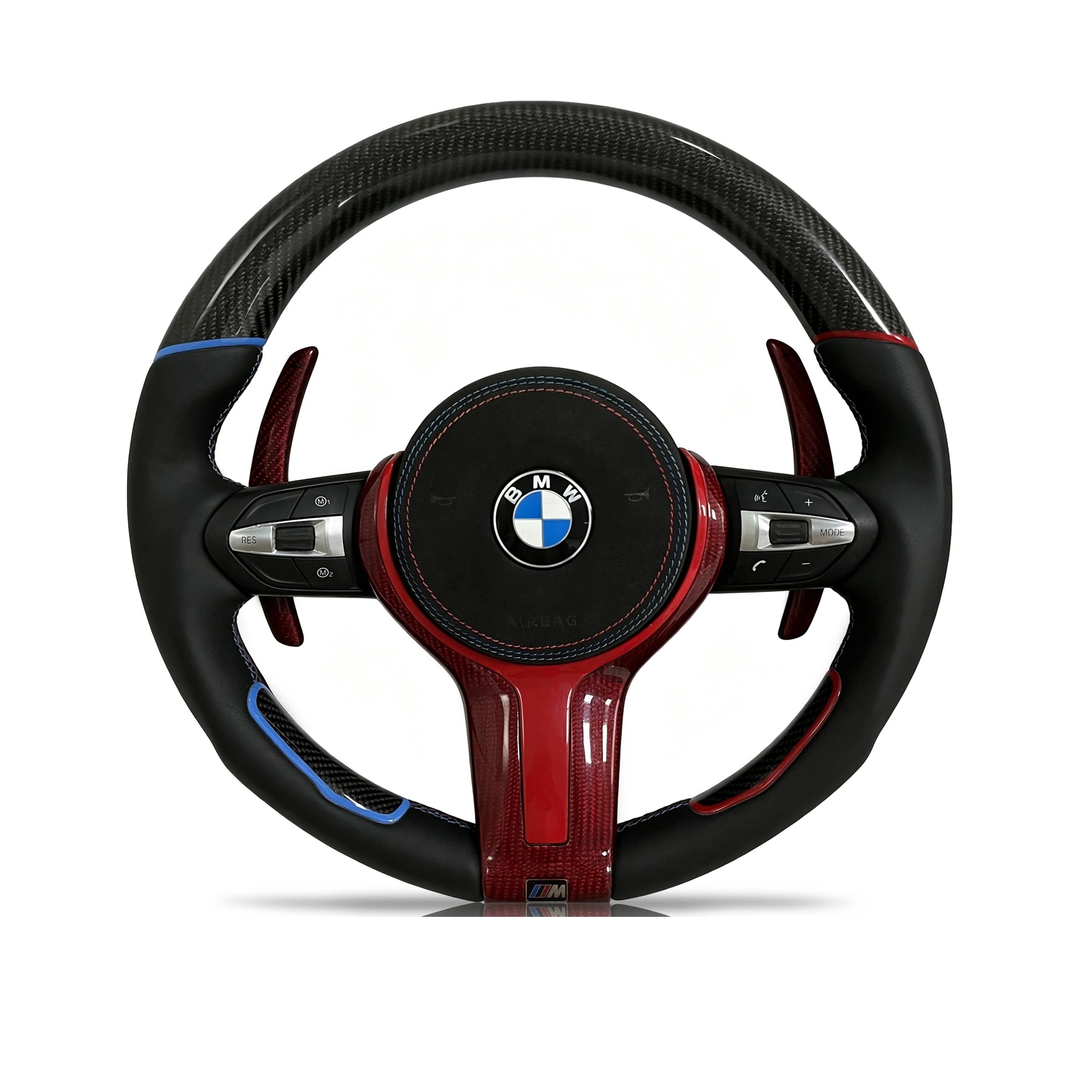 Steering wheel on a clean white background