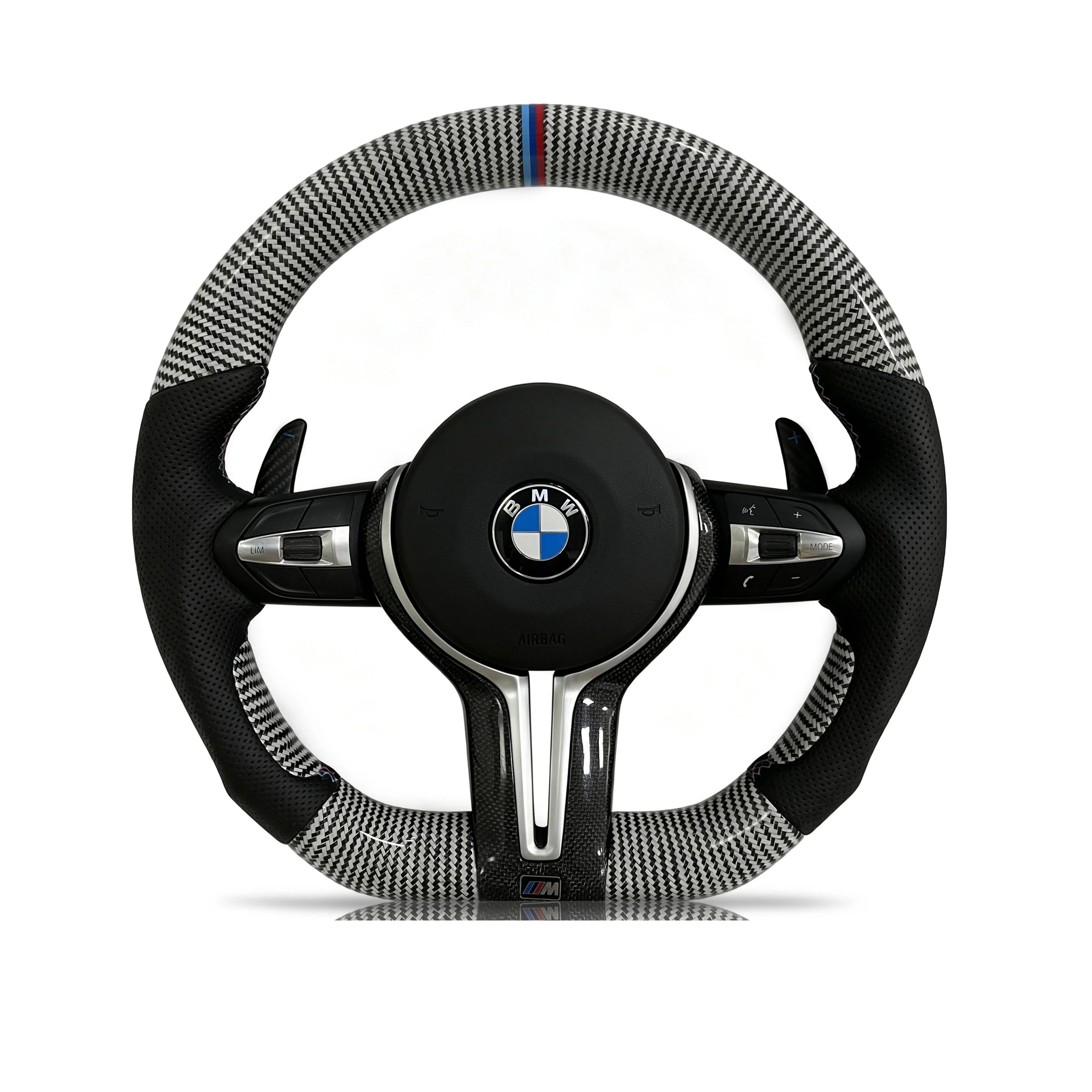 Steering wheel on a clean white background