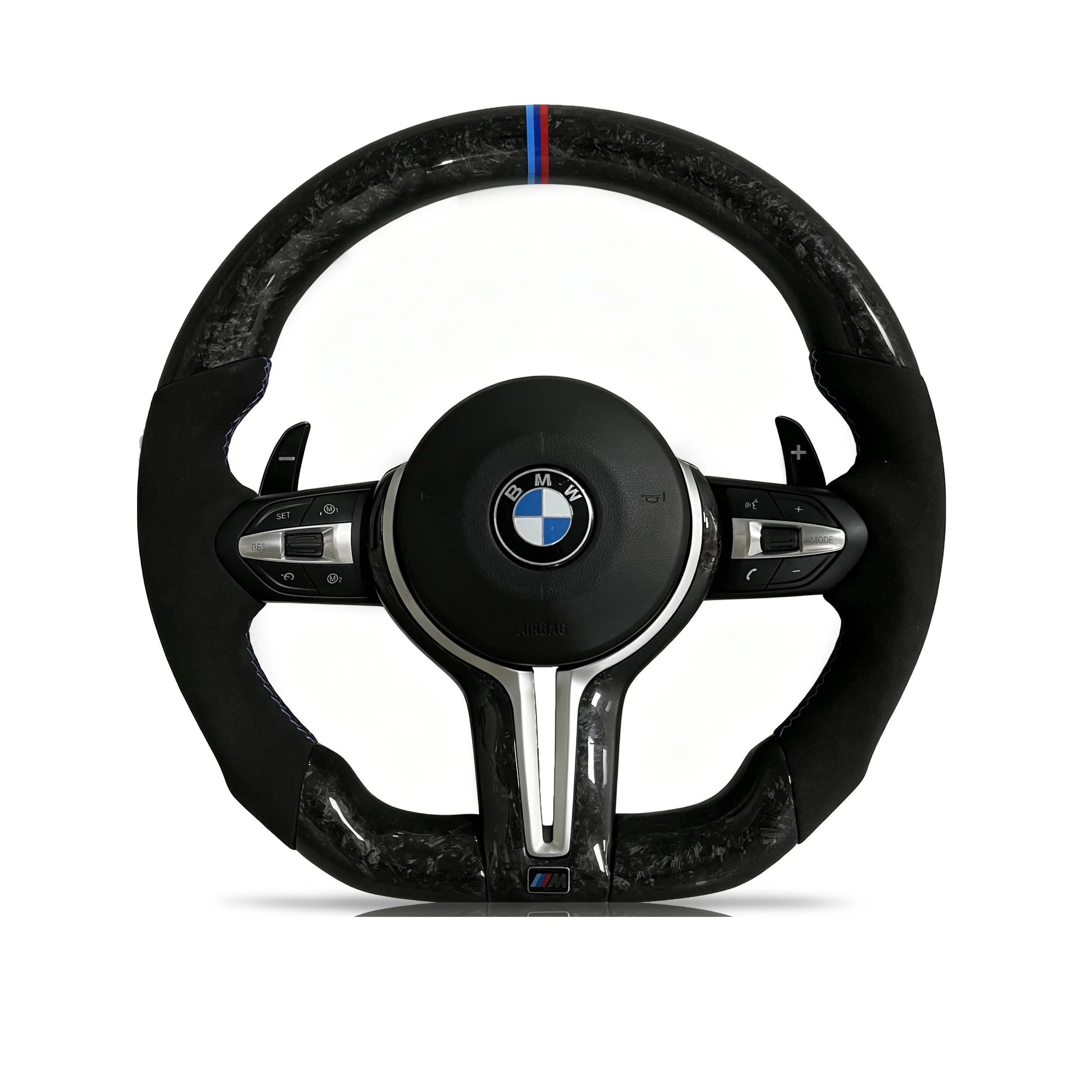 Steering wheel on a clean white background