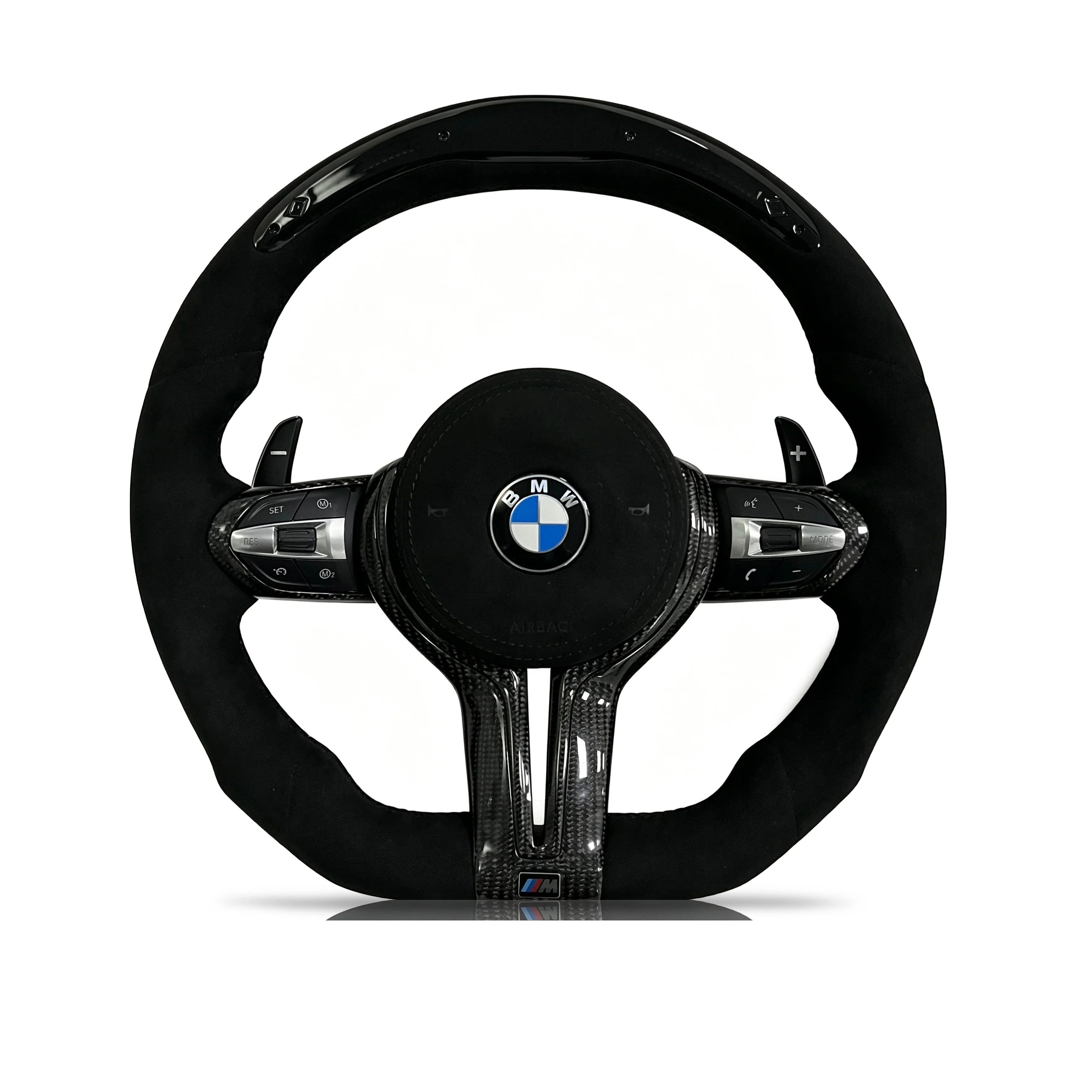Steering wheel on a clean white background