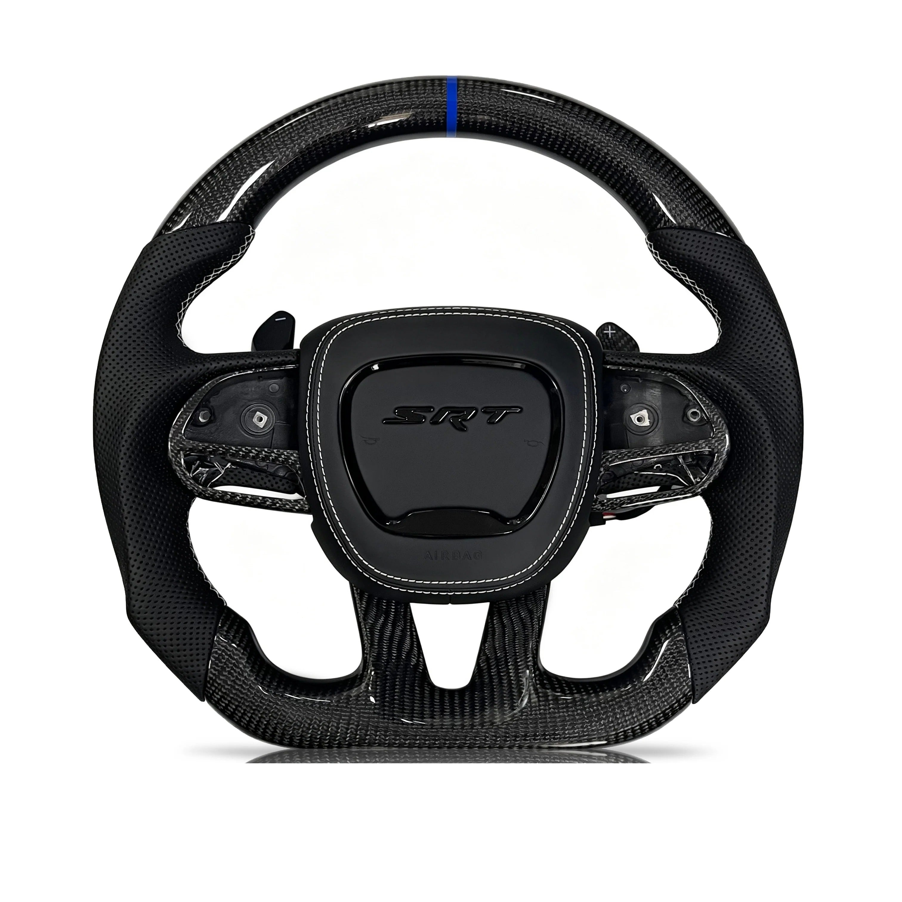 Steering wheel on a clean white background