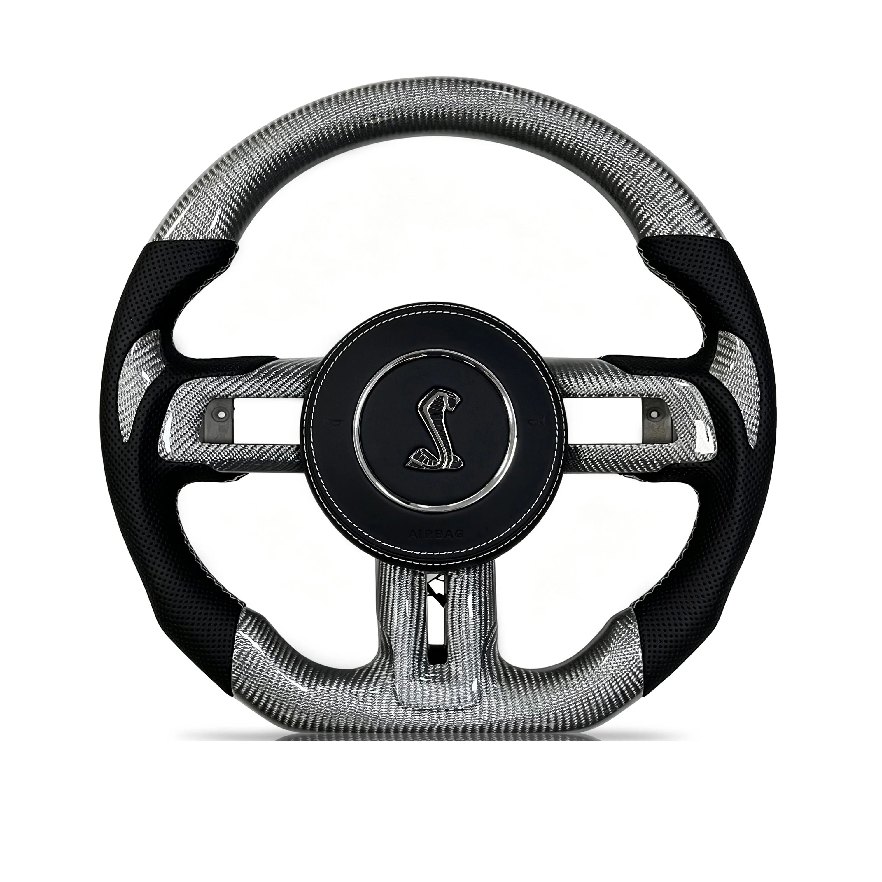 Steering wheel on a clean white background
