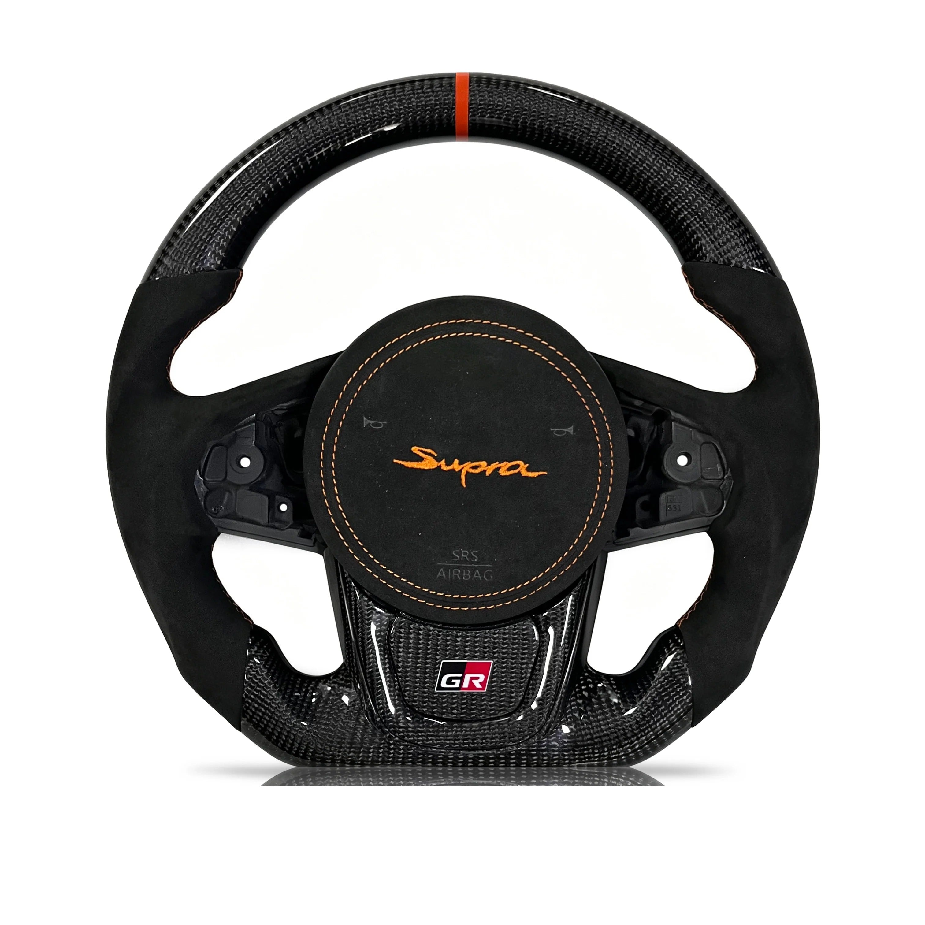 Steering wheel on a clean white background