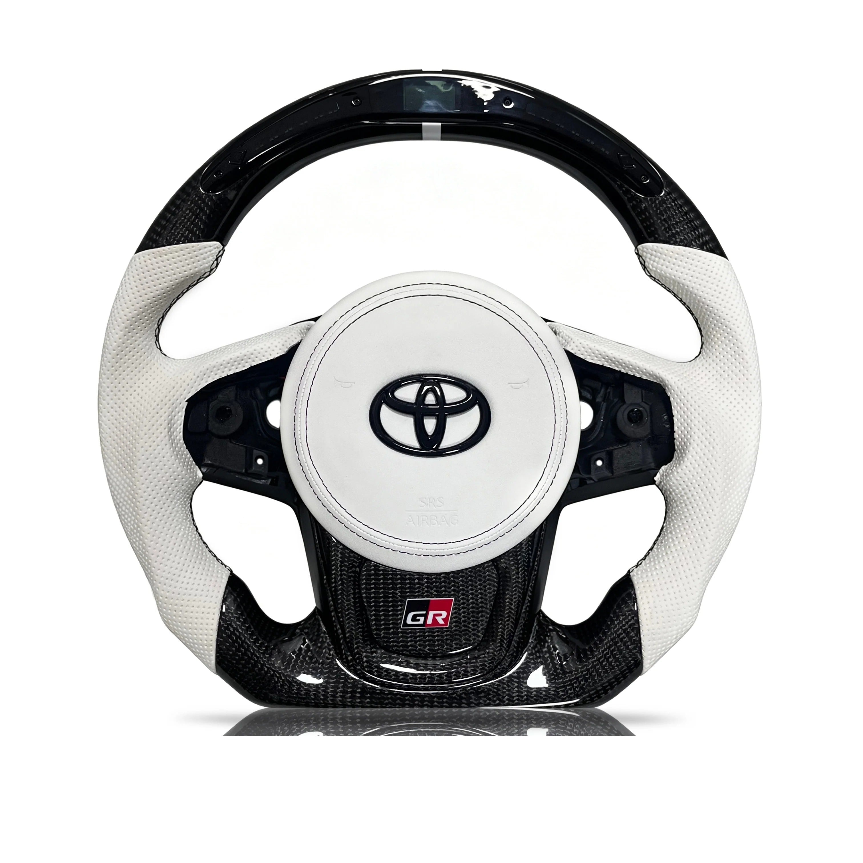 Steering wheel on a clean white background
