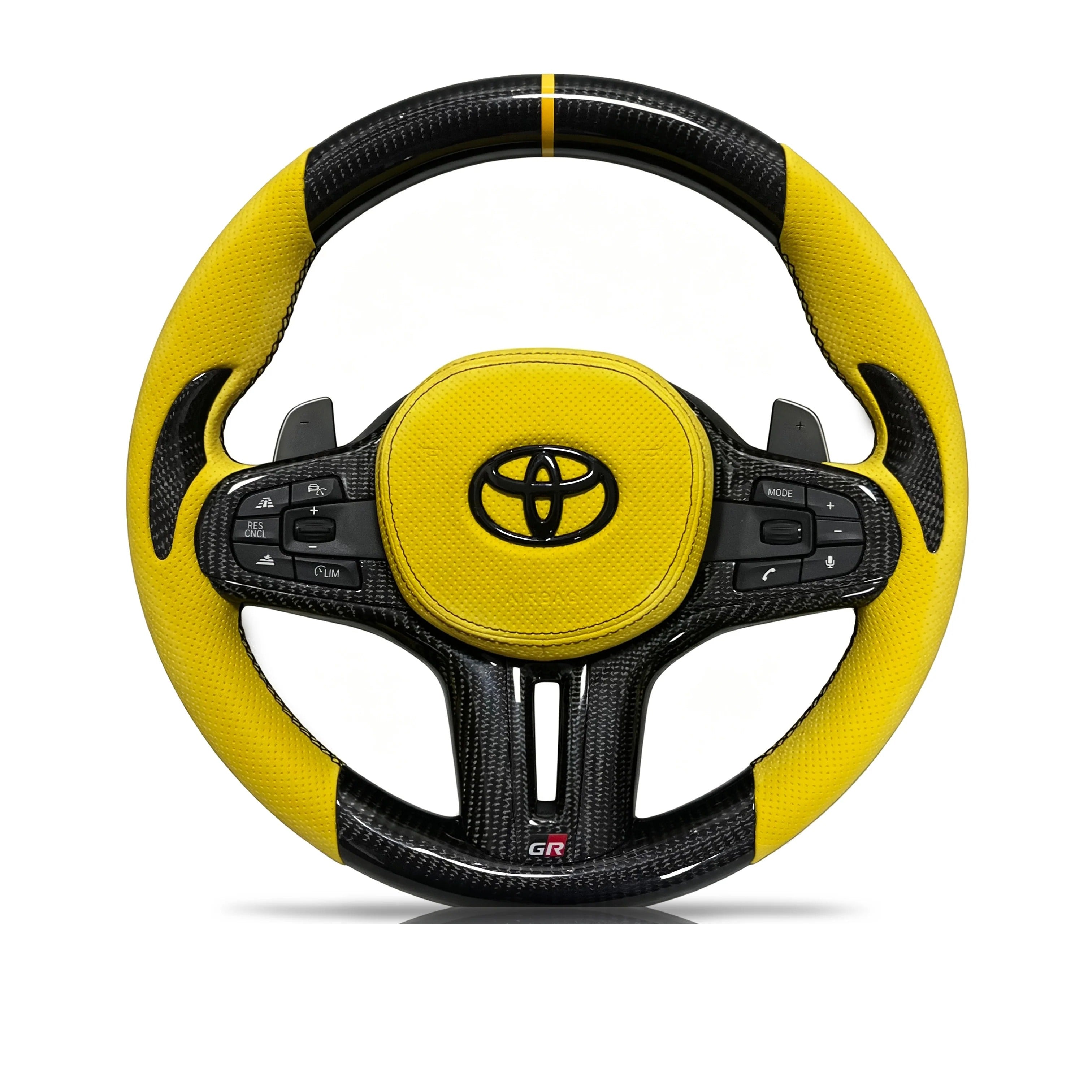Steering wheel on a clean white background
