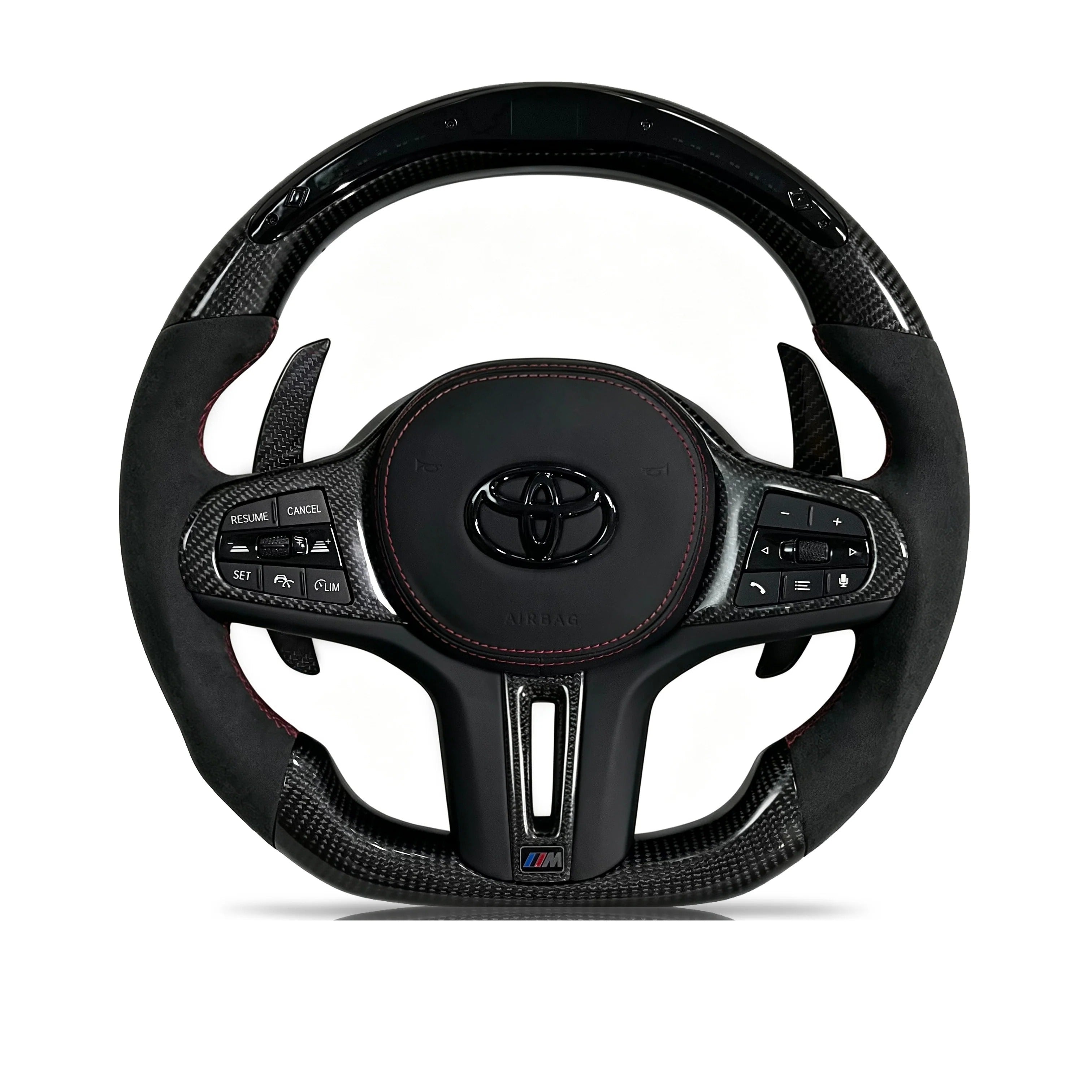 Steering wheel on a clean white background