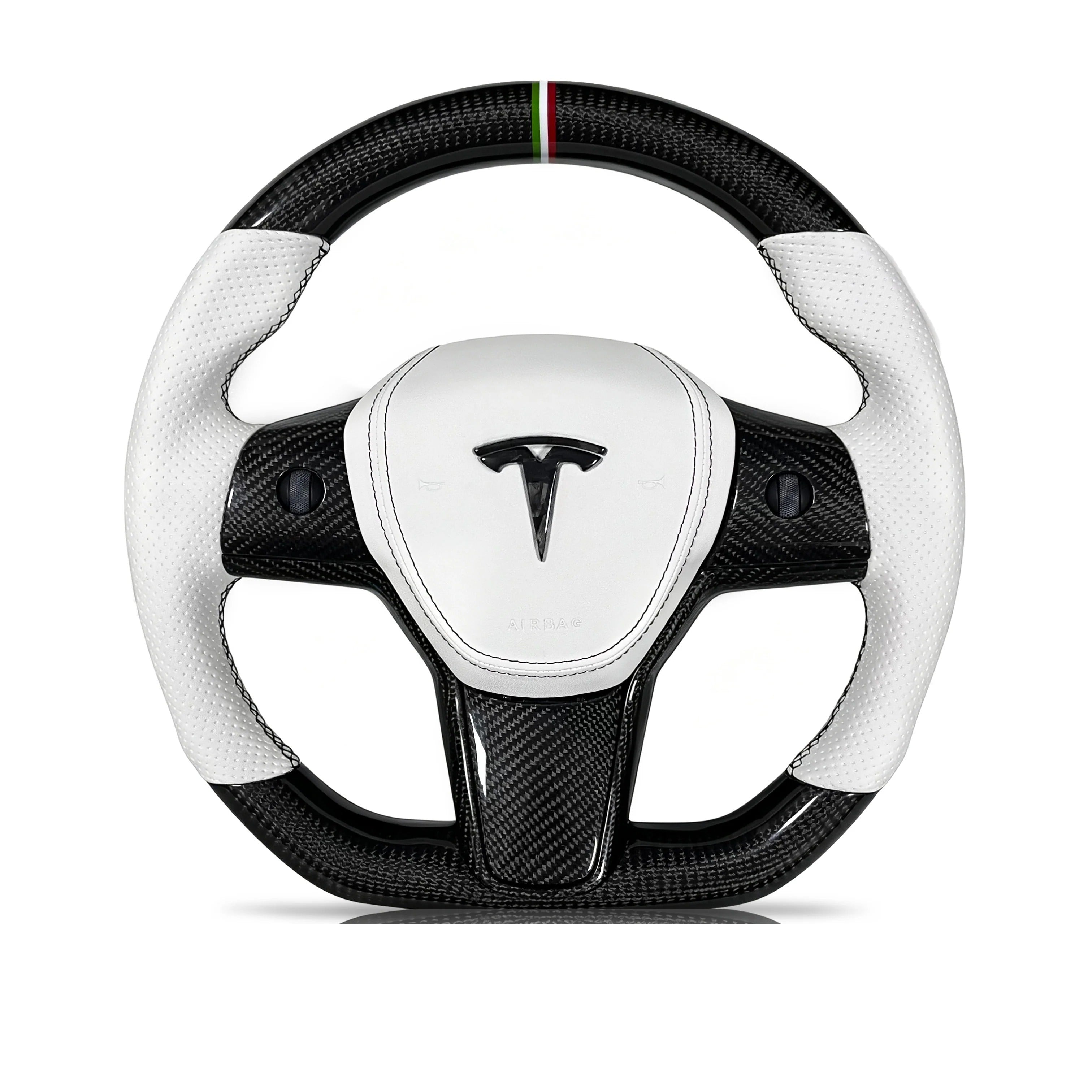 Steering wheel on a clean white background