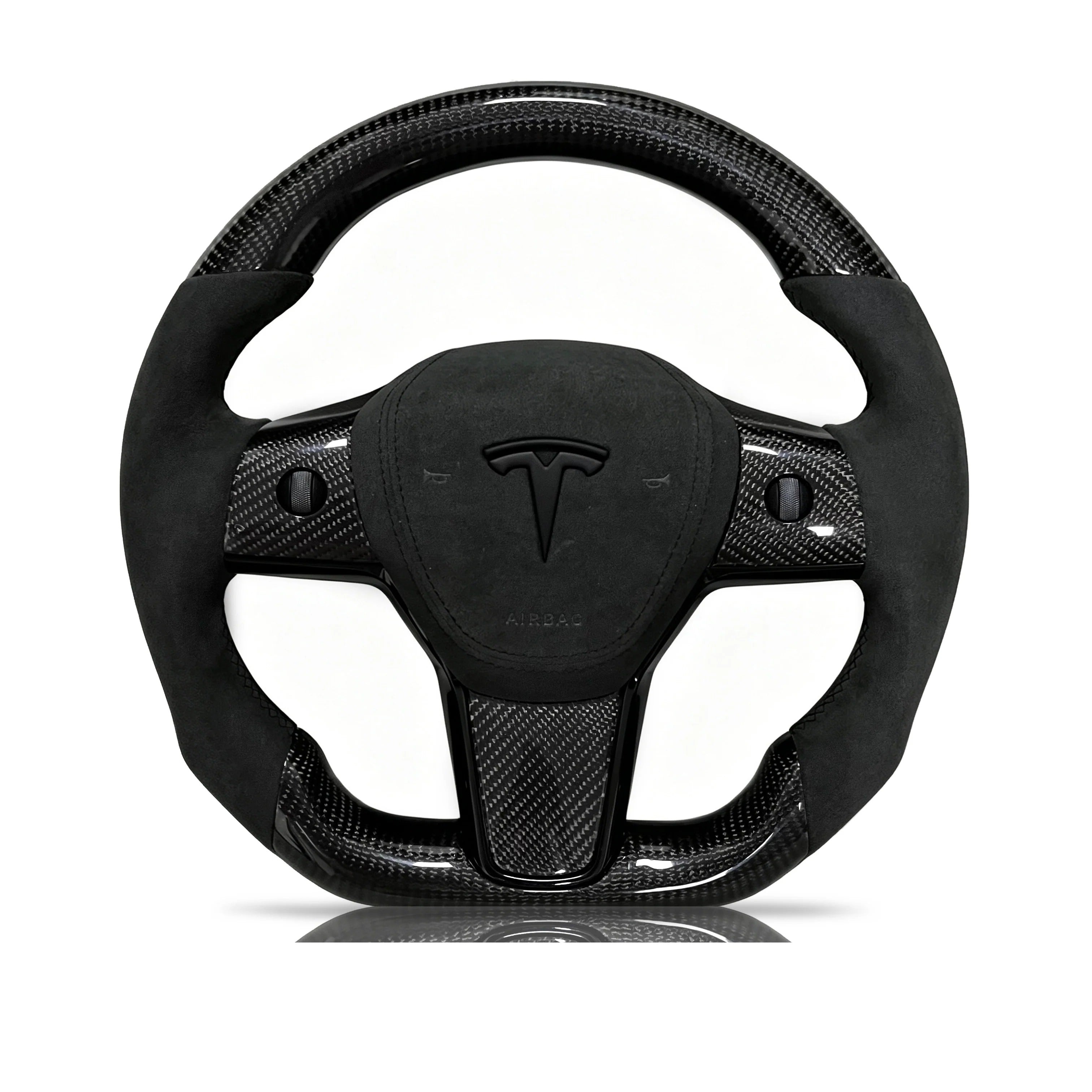 Steering wheel on a clean white background