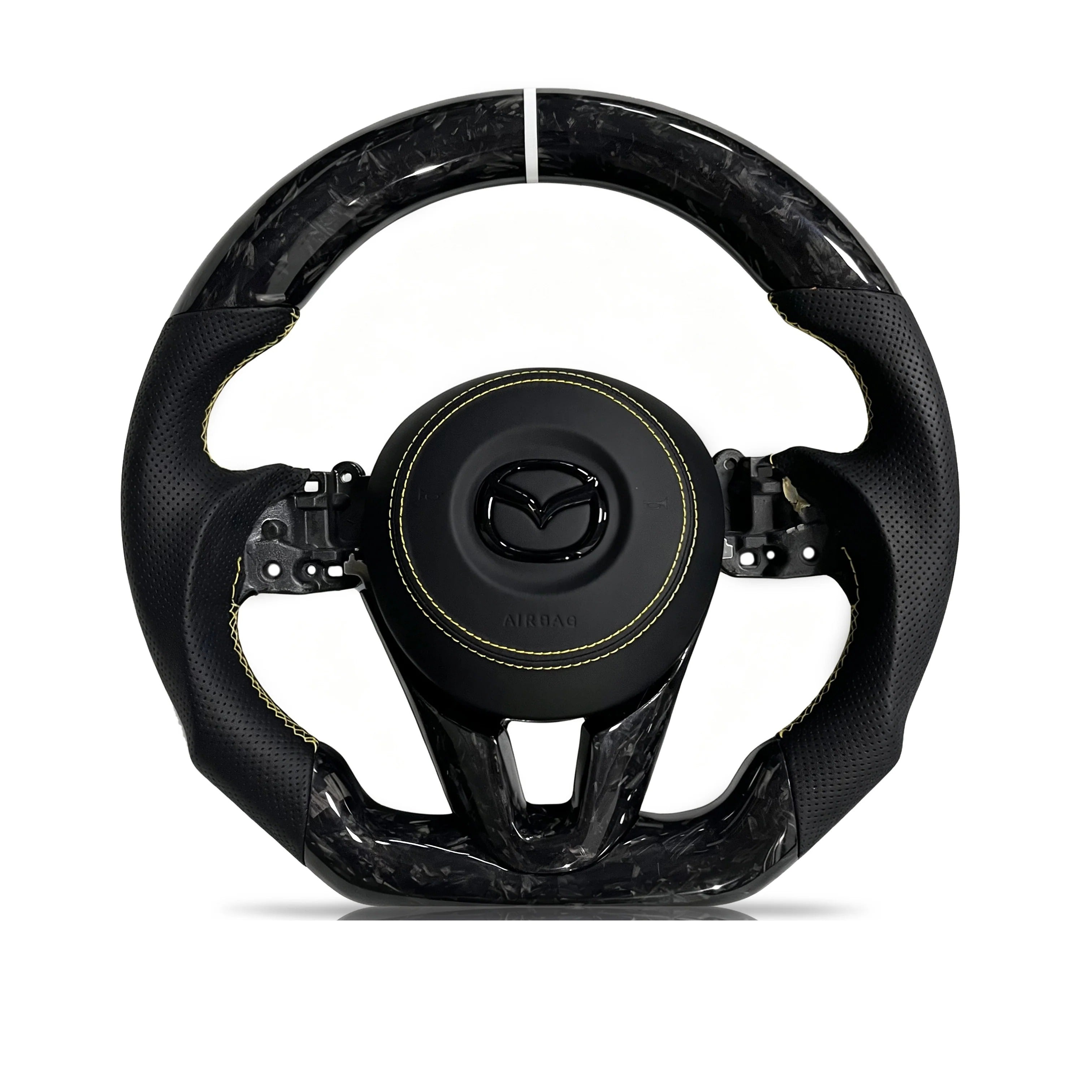 Steering wheel on a clean white background