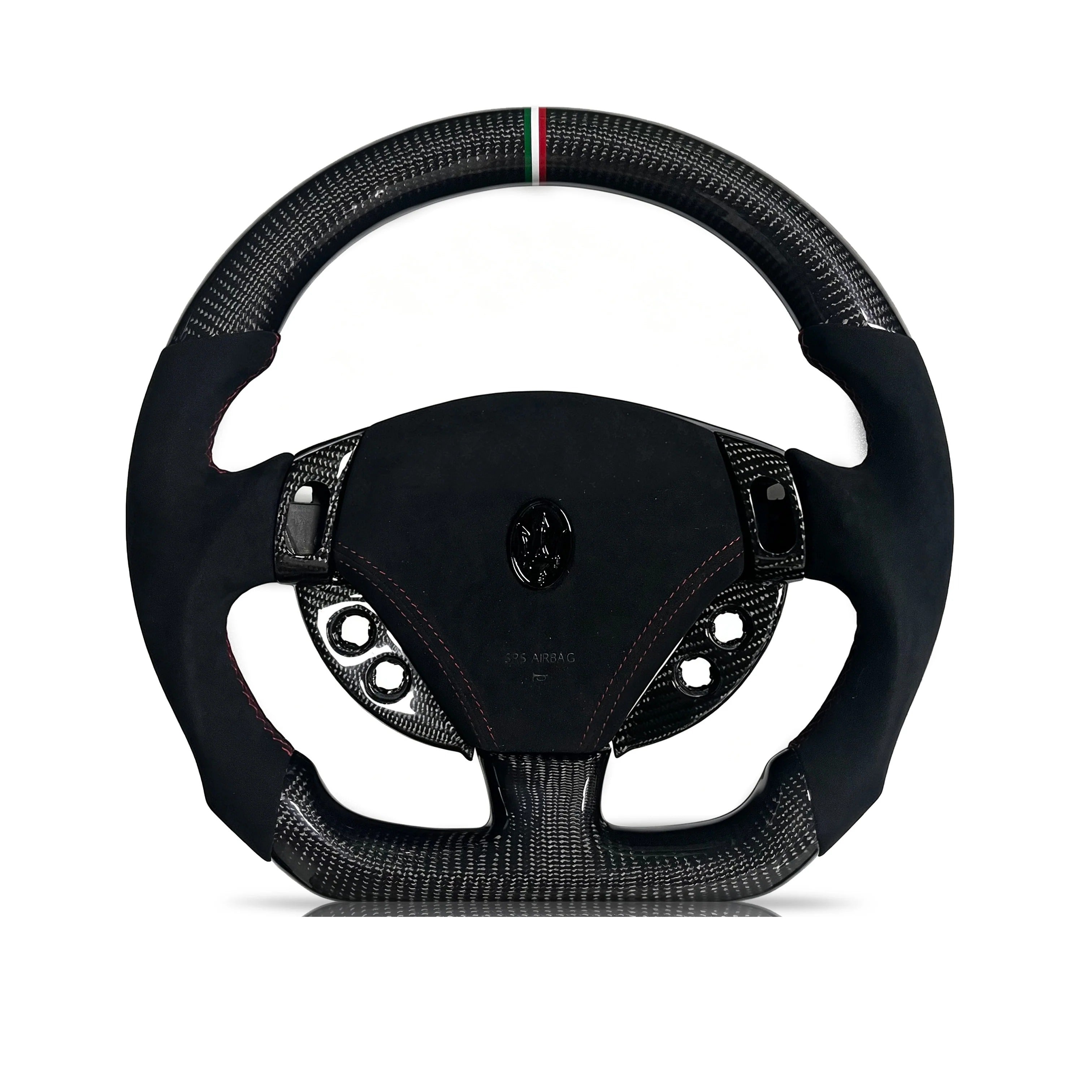 Steering wheel on a clean white background